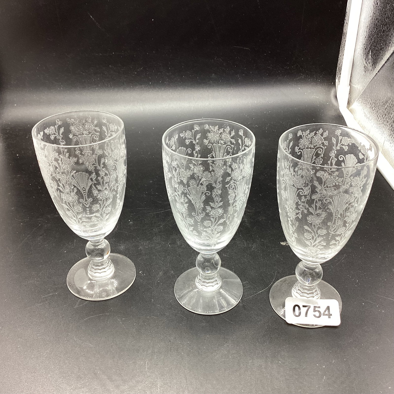 3 DUNCAN & MILLER FIRST LOVE JUICE TUMBLERS: 5 1/8" TALL GOOD SHAPE