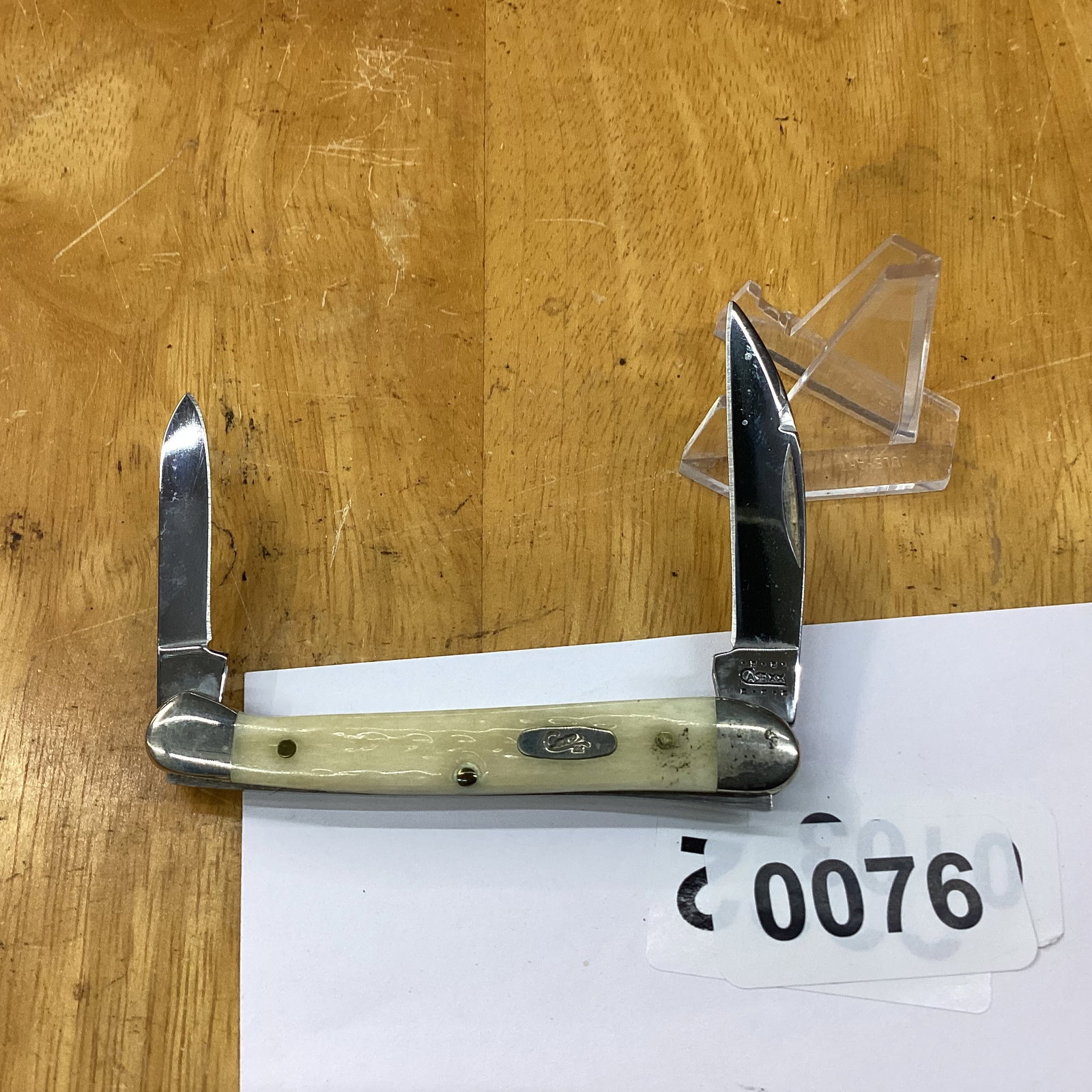 CASE XX 2000 NATURAL BONE BABY COPPERHEAD WARNCLIFF BLADE: NEVER USED