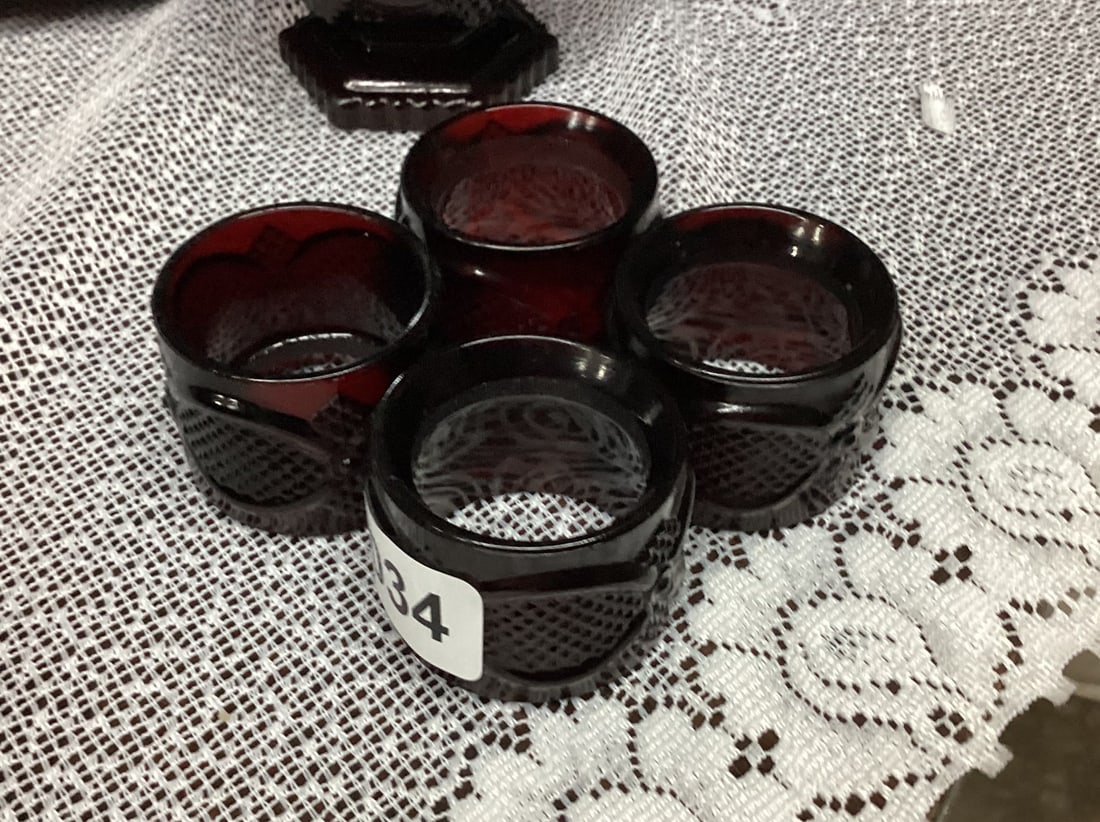 4 AVON CAPE COD NAPKIN HOLDERS: GOOD SHAPE