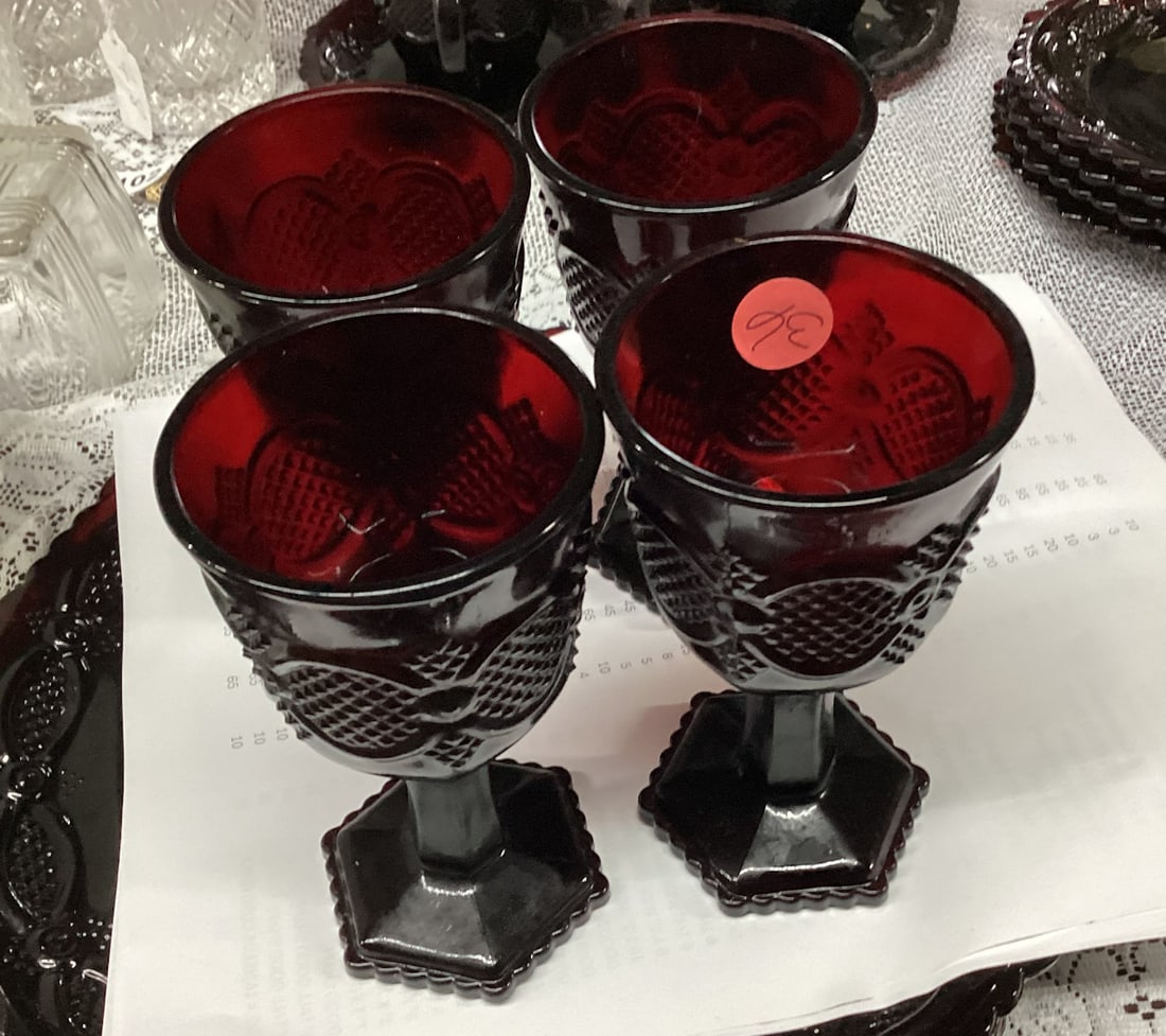 4 AVON CAPE COD WINE GOBLETS: 5 1/4" TALL GOOD SHAPE