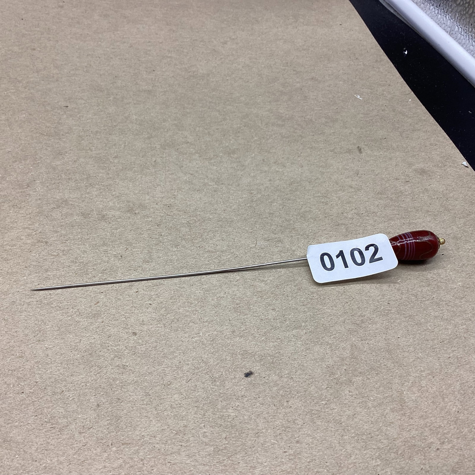 RED HAT PIN: 7" LONG GOOD SHAPE