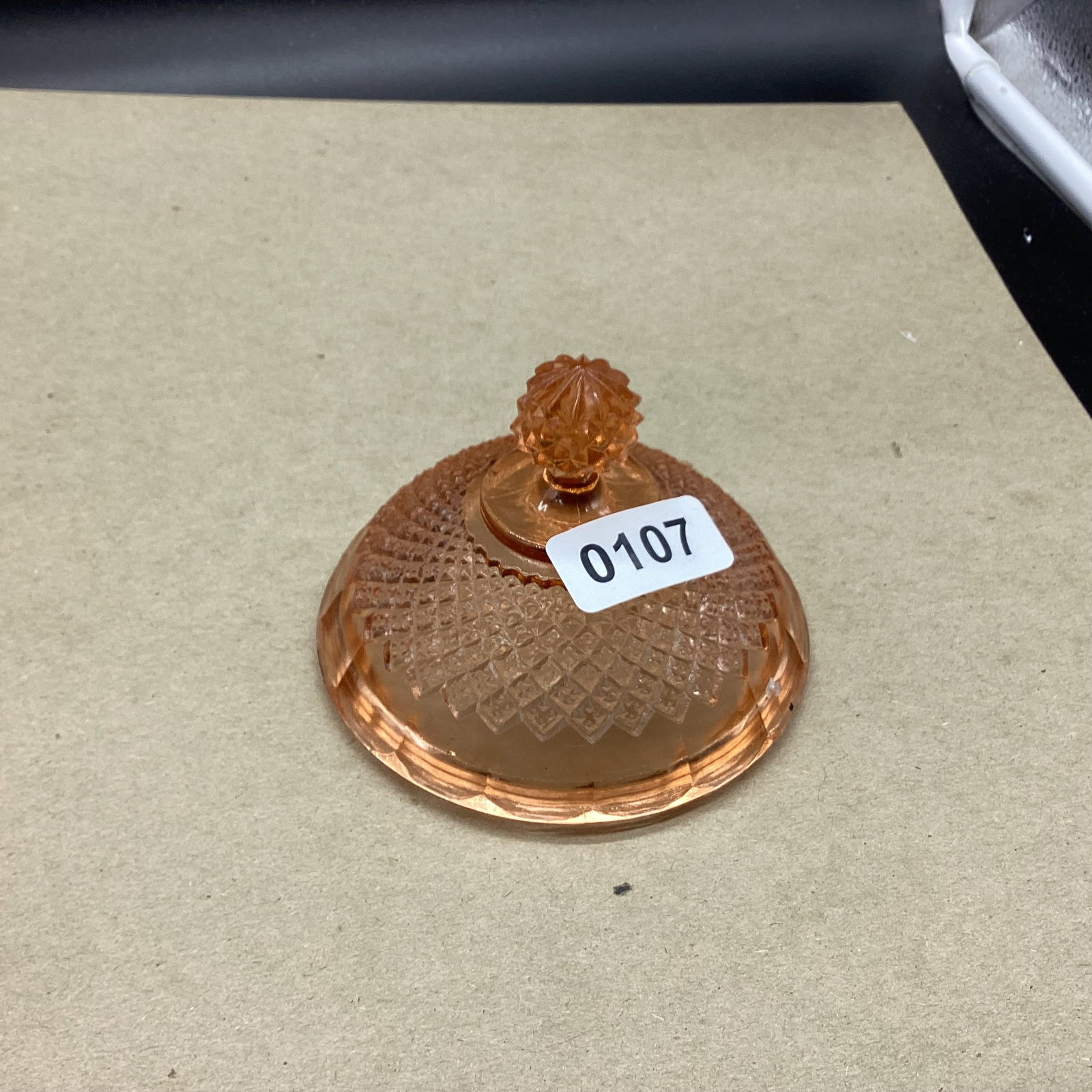 DEPRESSION MISS AMERICA BUTTER DISH LID: GOOD SHAPE