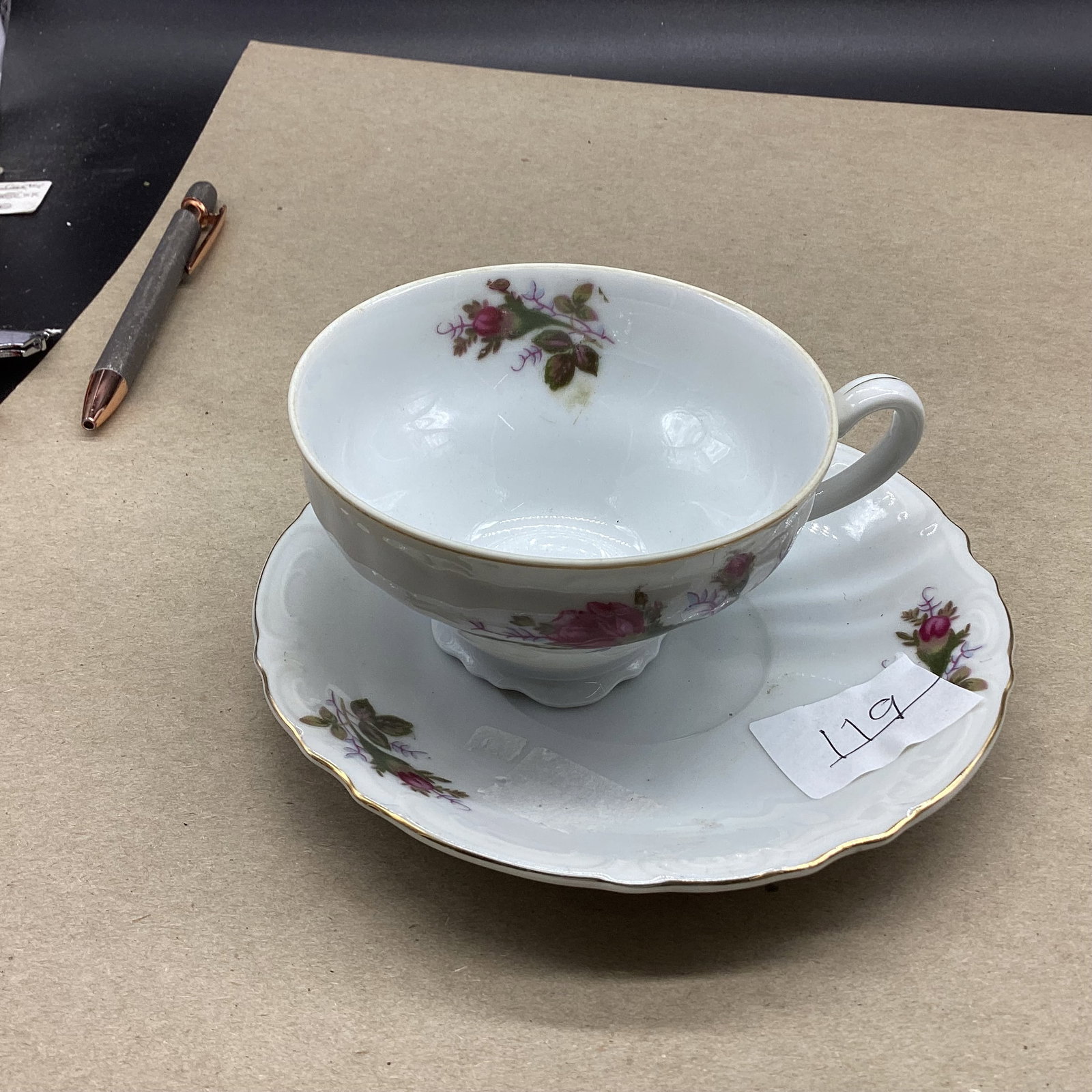PORCELIAN CUP & SAUCER: GOOD SHAPE