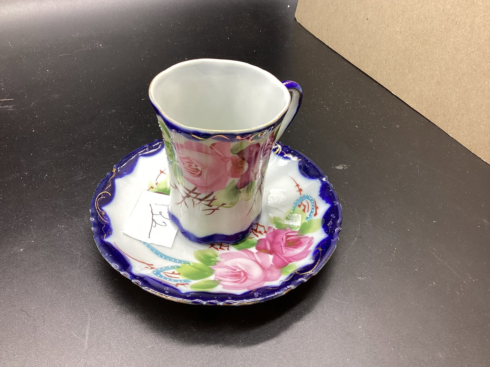 HAND PAINTED NIPPON DEMITASSIE CUP & SAUCER: GOOD SHAPE