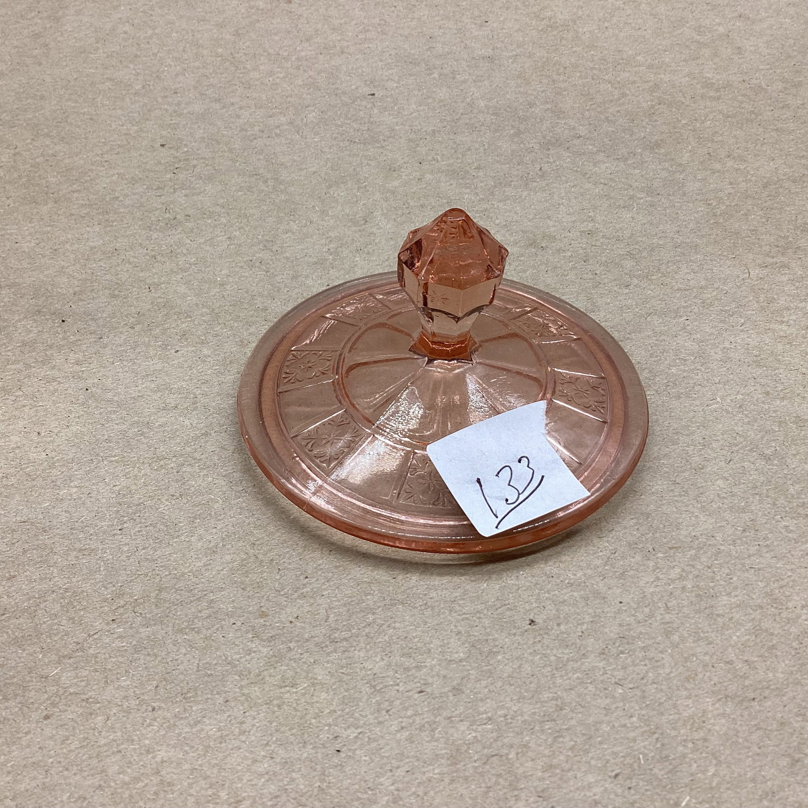 DEPRESSION DORIC SUGAR BOWL LID: GOOD SHAPE