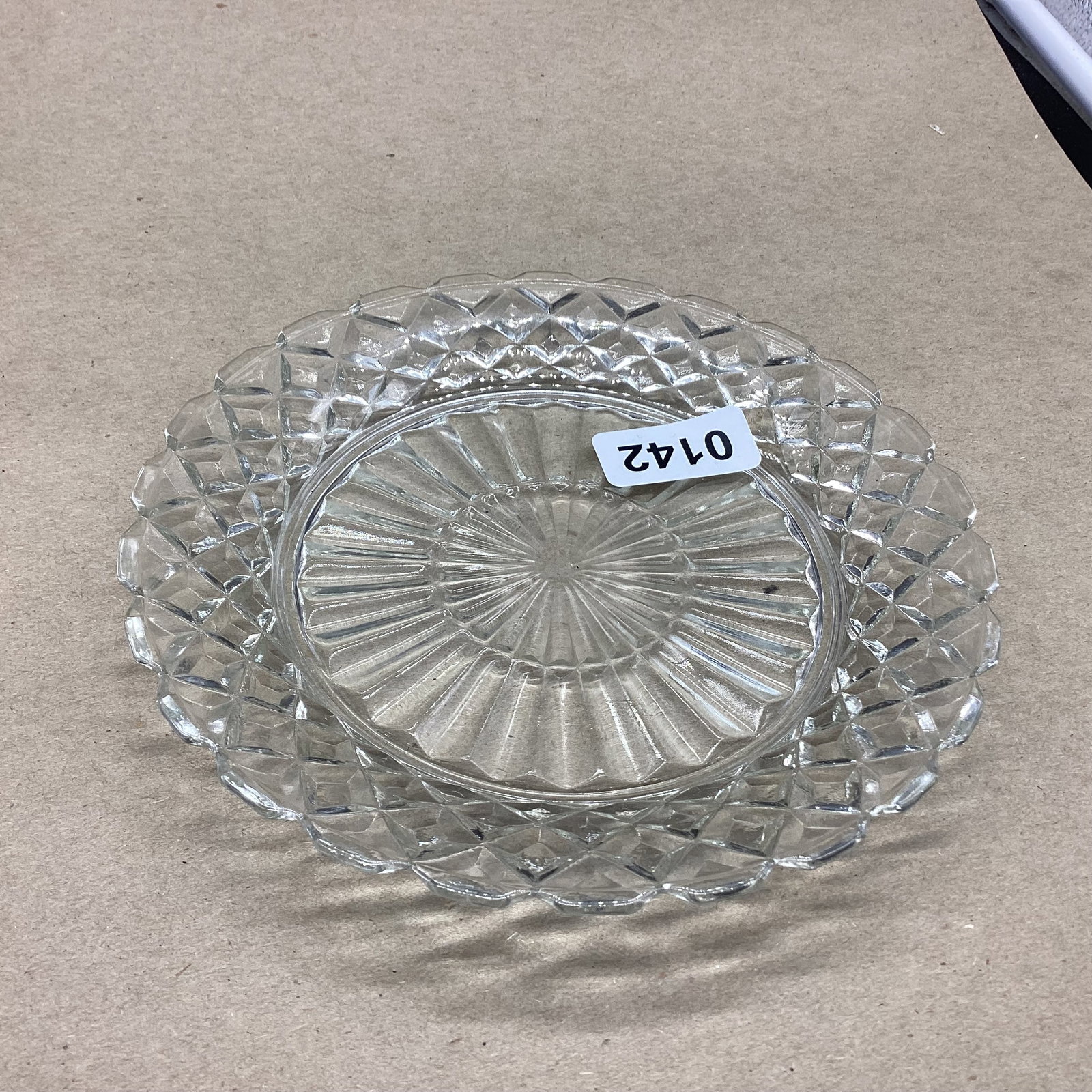 DEPRESSION WATERFORD SALAD PLATE: 7" WIDE GOOD SHAPE