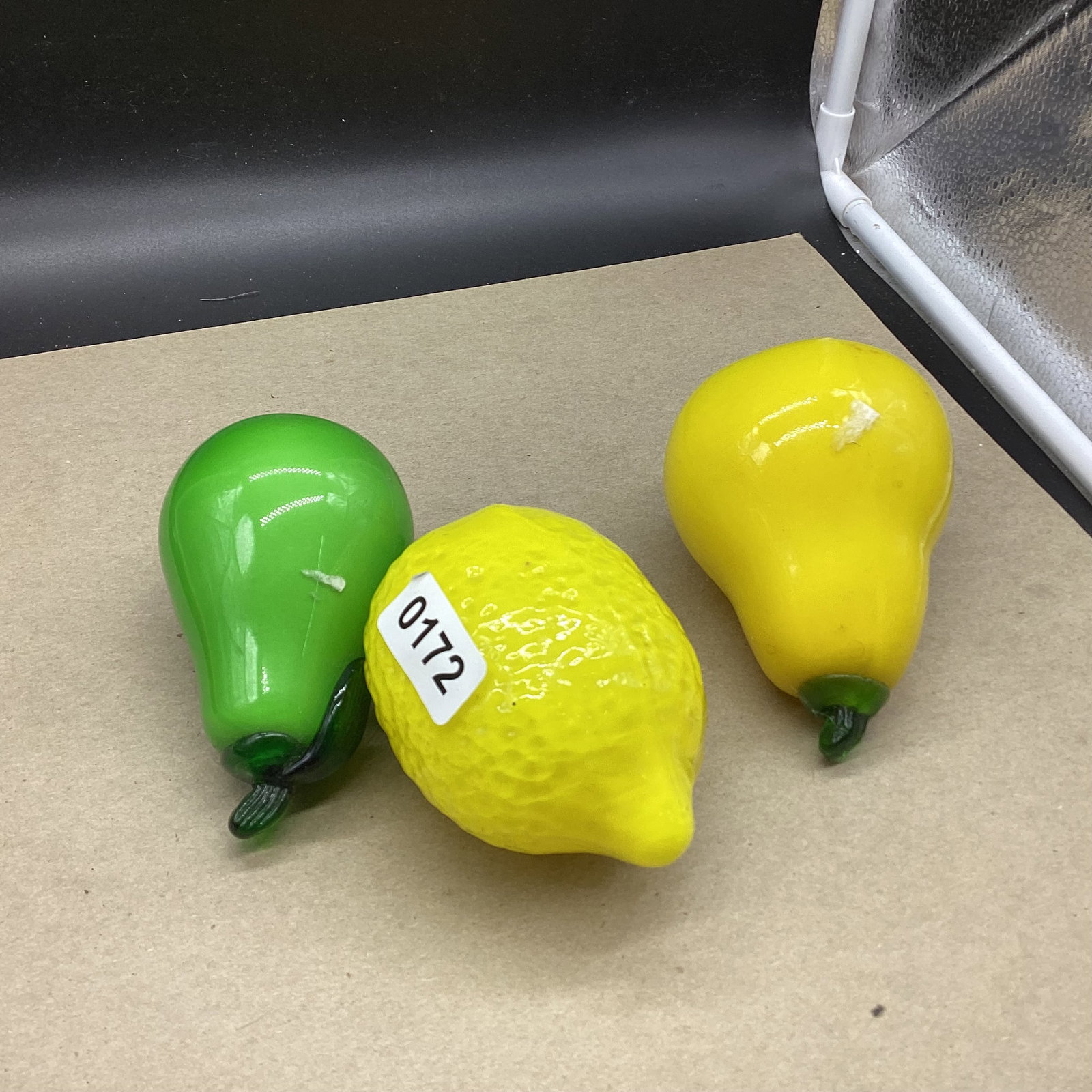 3 PCS. GLASS FRUIT : GOOD SHAPE