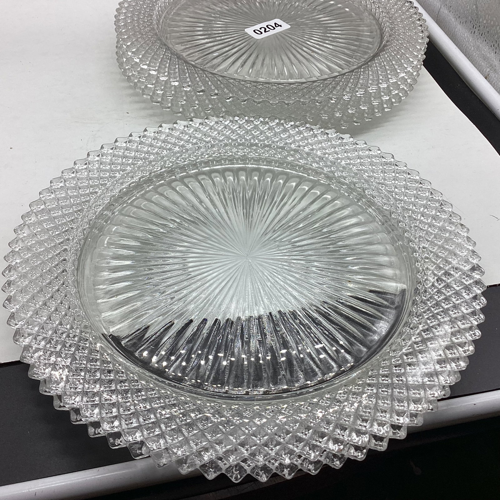 5 DEPRESSION MISS AMERICA CLEAR DINNER PLATES - 2