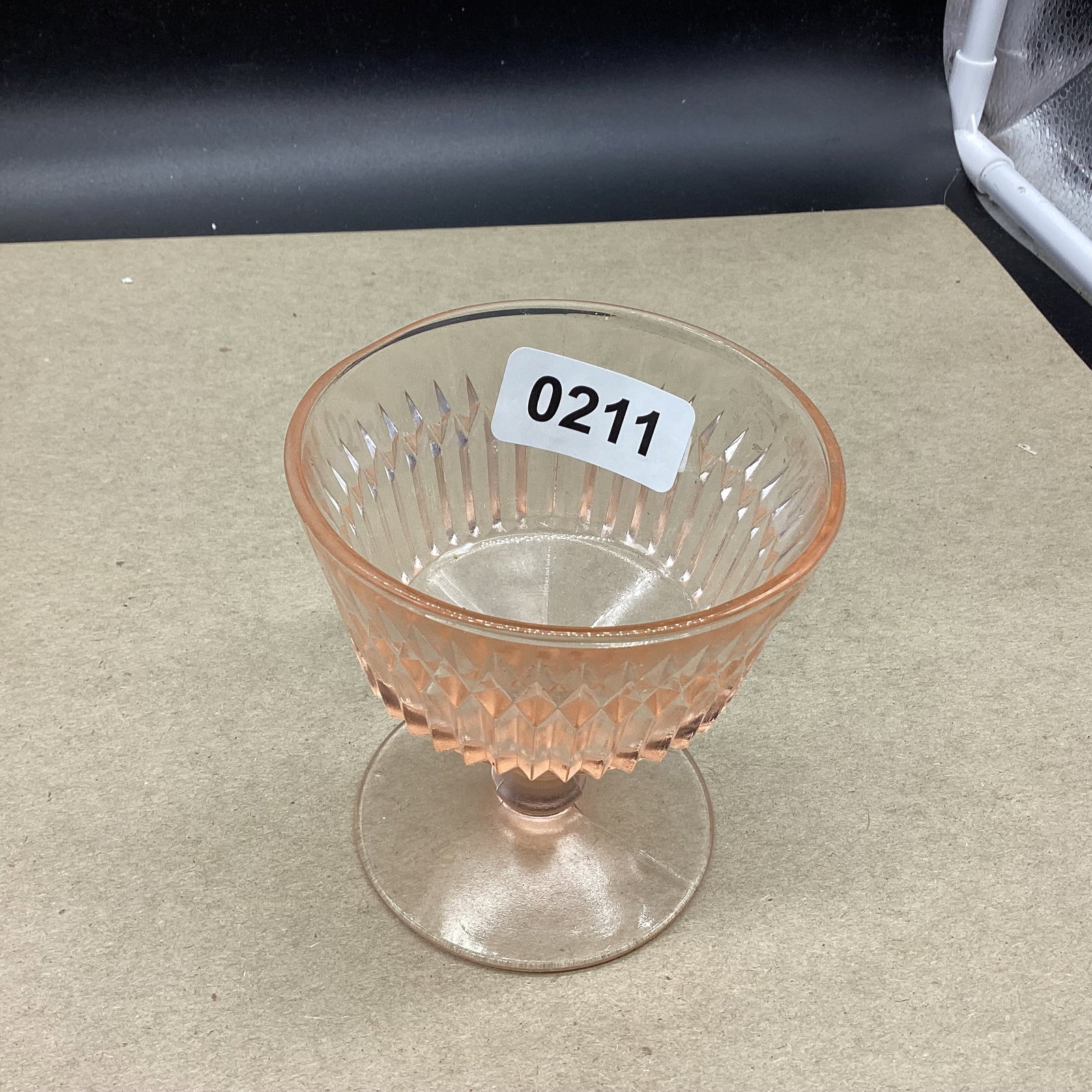 DEPRESSION ANNIVERSARY SHERBERT: 3 1/2" TALL GOOD SHAPE