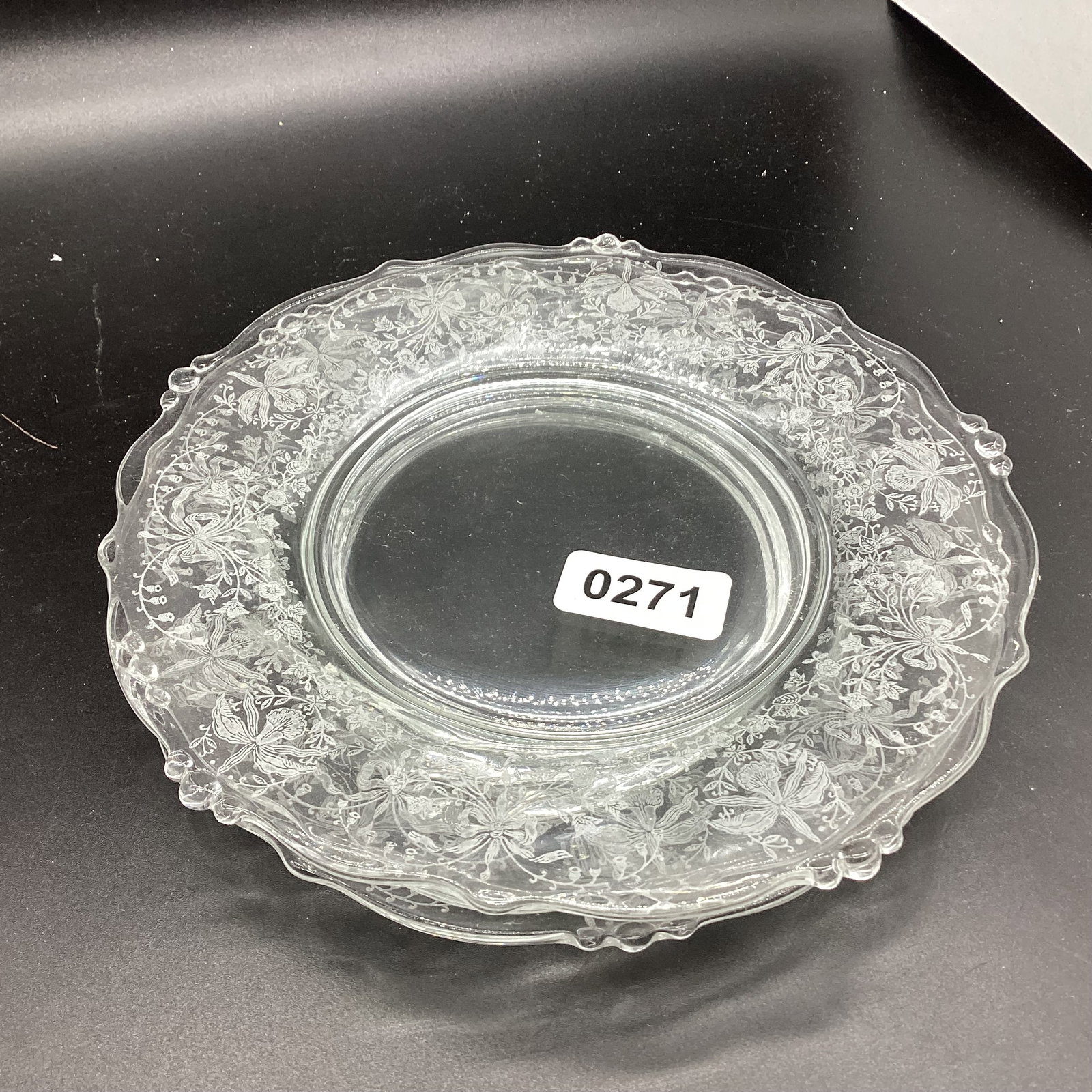 3 HEISEY ORCHID PLATES: 8 1/2" WIDE GOOD SHAPE