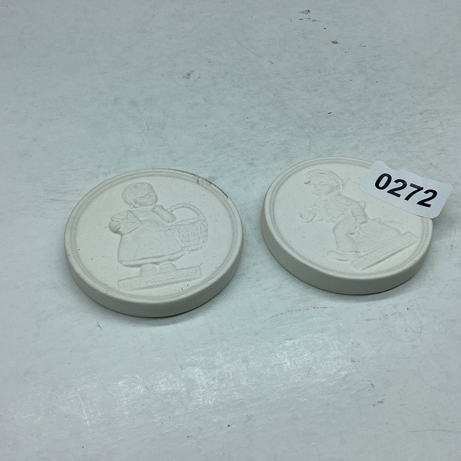 2 HUMMEL 1979 & 1980 ANNUAL FESTAL PLAQUES: 3" W GOOD SHAPE