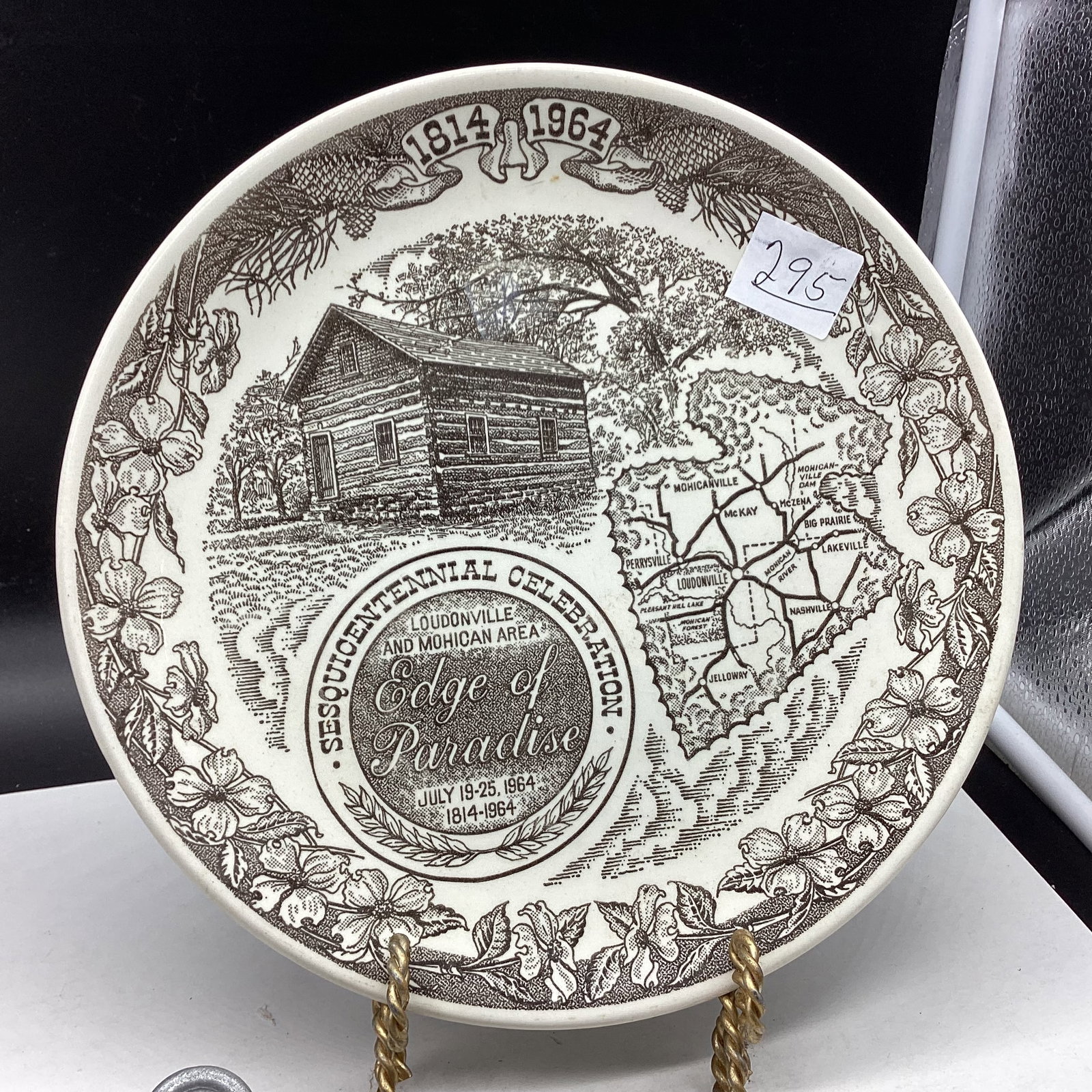 MOHICAN CELEBRATION PLATE 1814 - 1964: 10" GOOD SHAPE