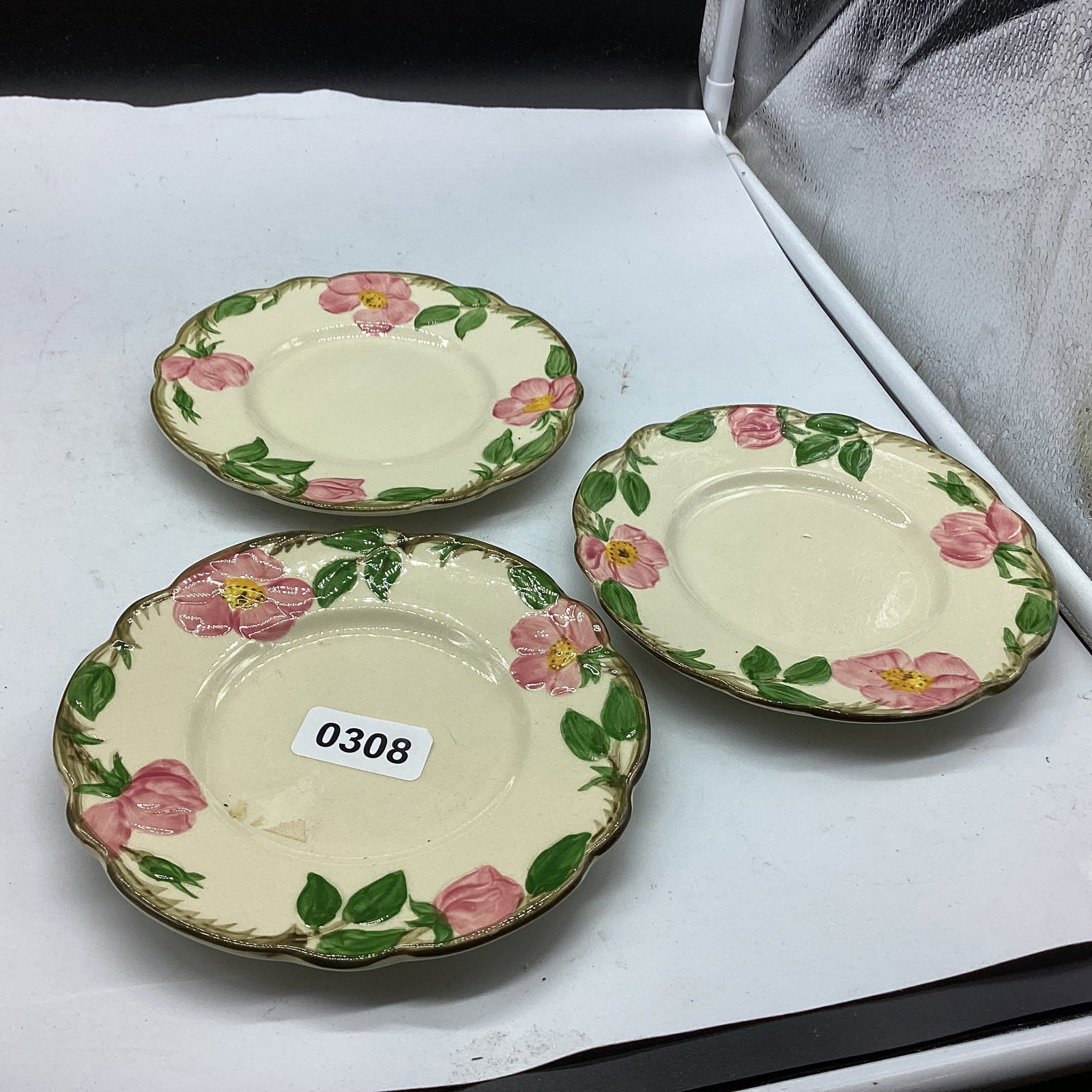 3 PCS. FRANCISCAN BREAD & BUTTER PLATES: 6 1/2 GOOD SHAPE