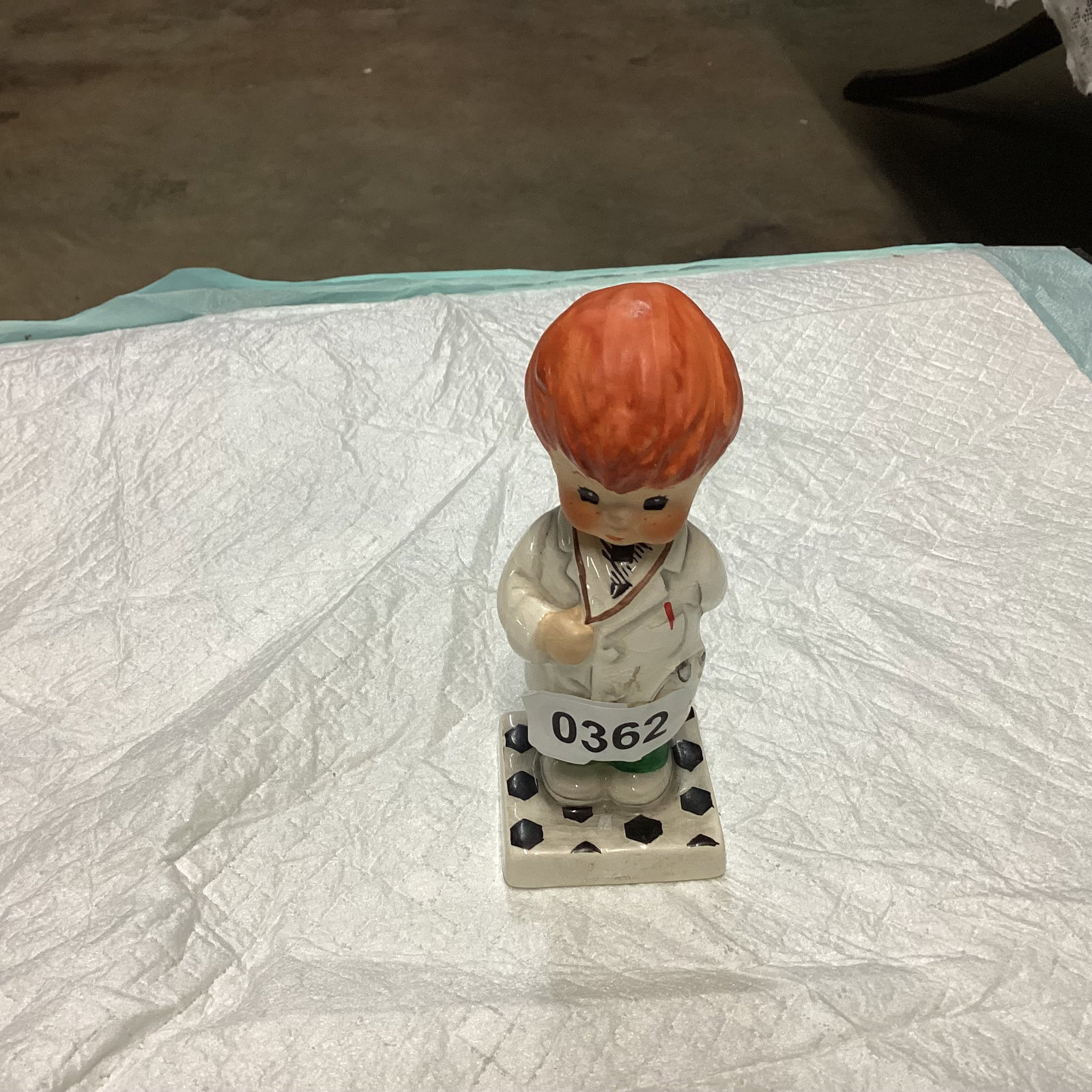 GOBEL RED HEAD FIGURING TROUBLE SHOOTER: 5 1/2 TALL GOOD SHAPE
