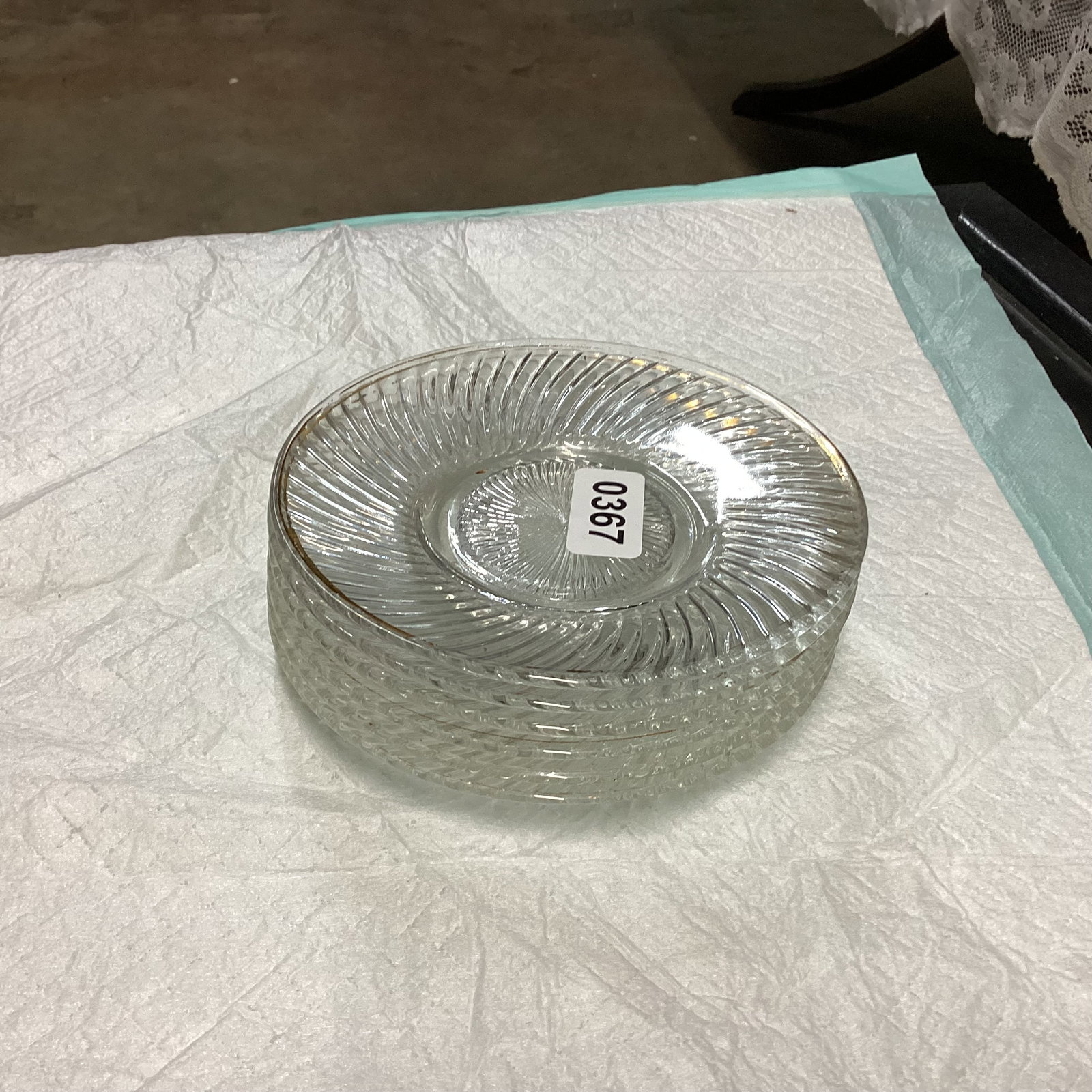 6 DEPRESSION DIANA SAUCERS: GOOD SHAPE