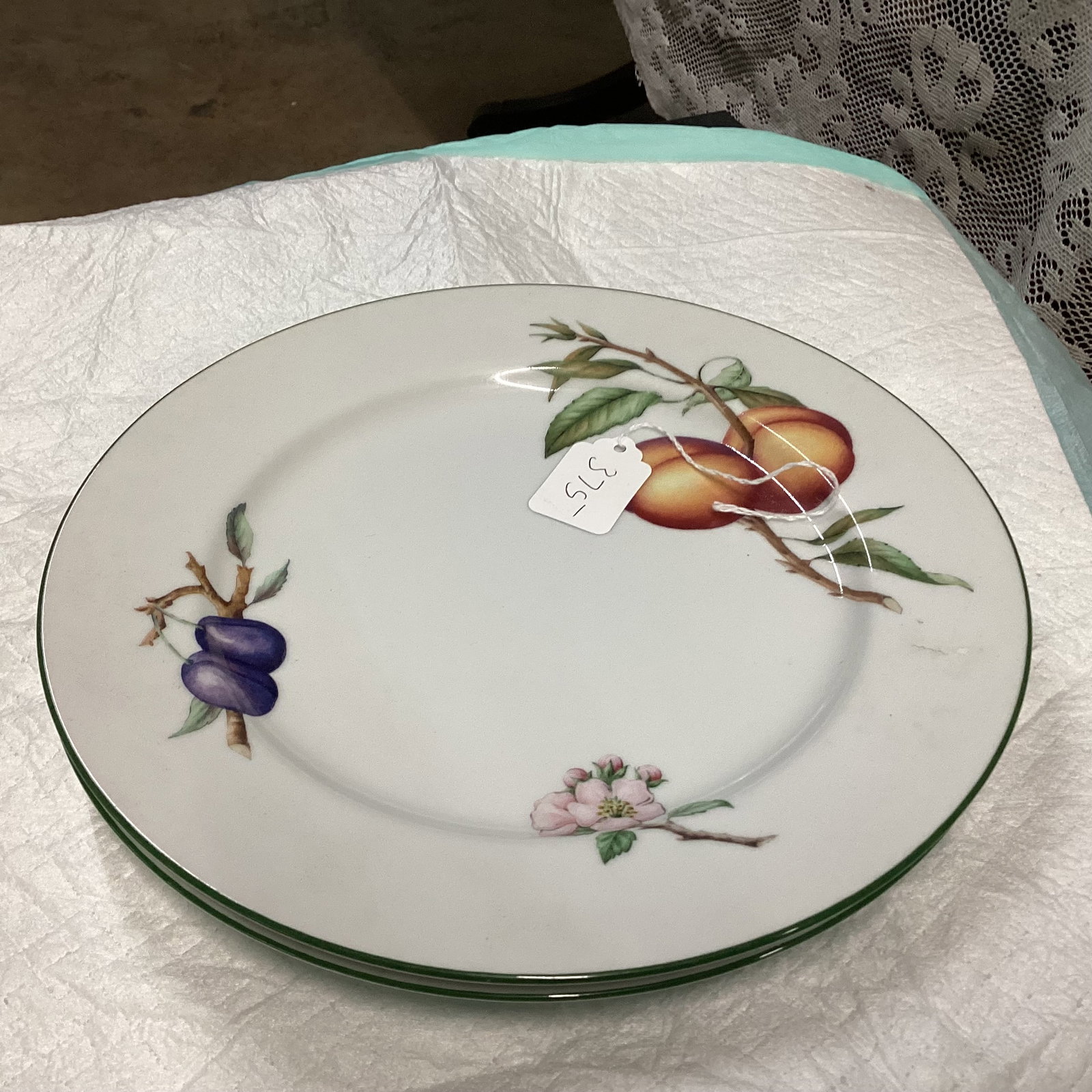 2 HAND PAINTED PLATES BY ROYAL WORCESTER: 10 1/2" W GOOD SHAPE