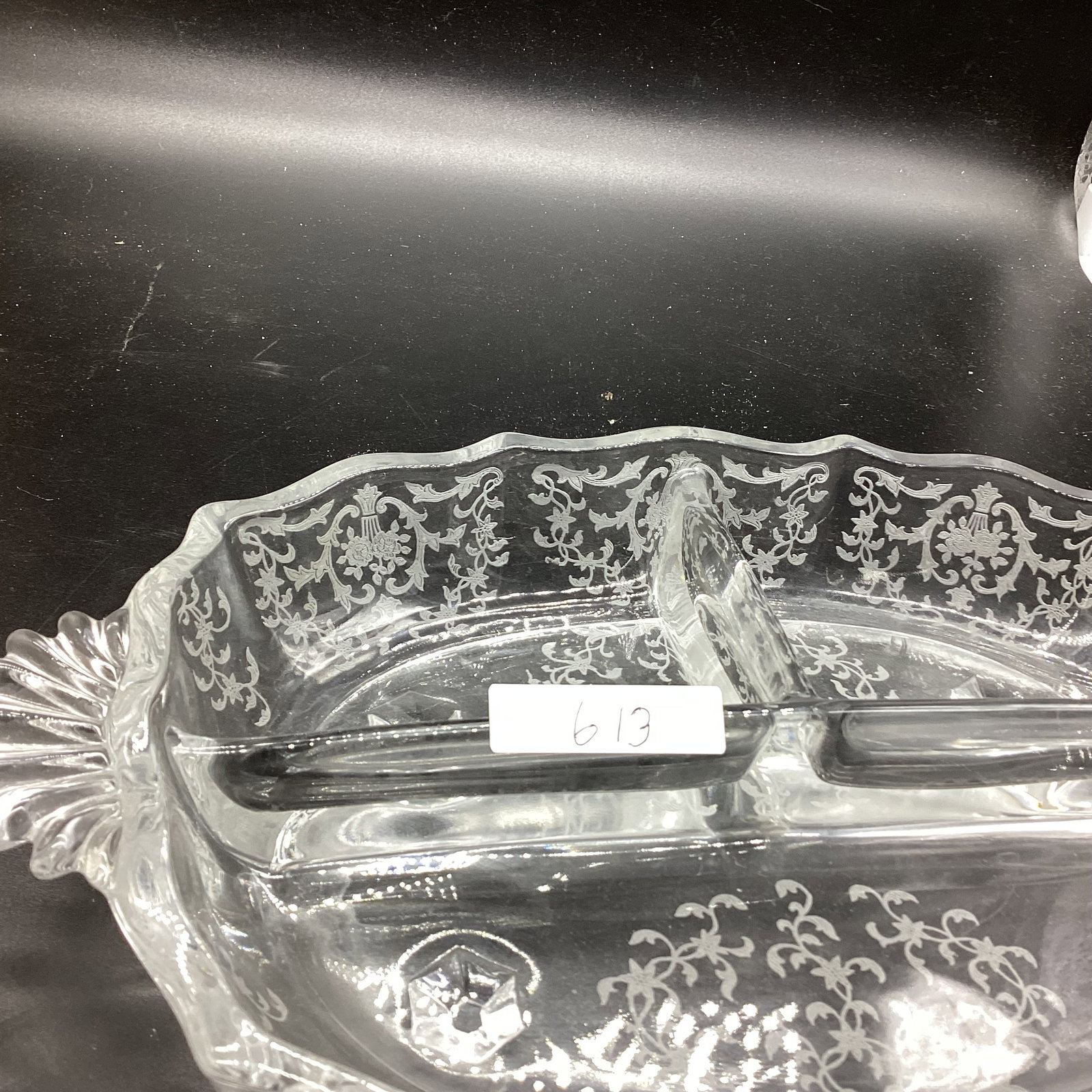 CAMBRIDGE ROSE POINT 3 PART RELISH DISH - 2
