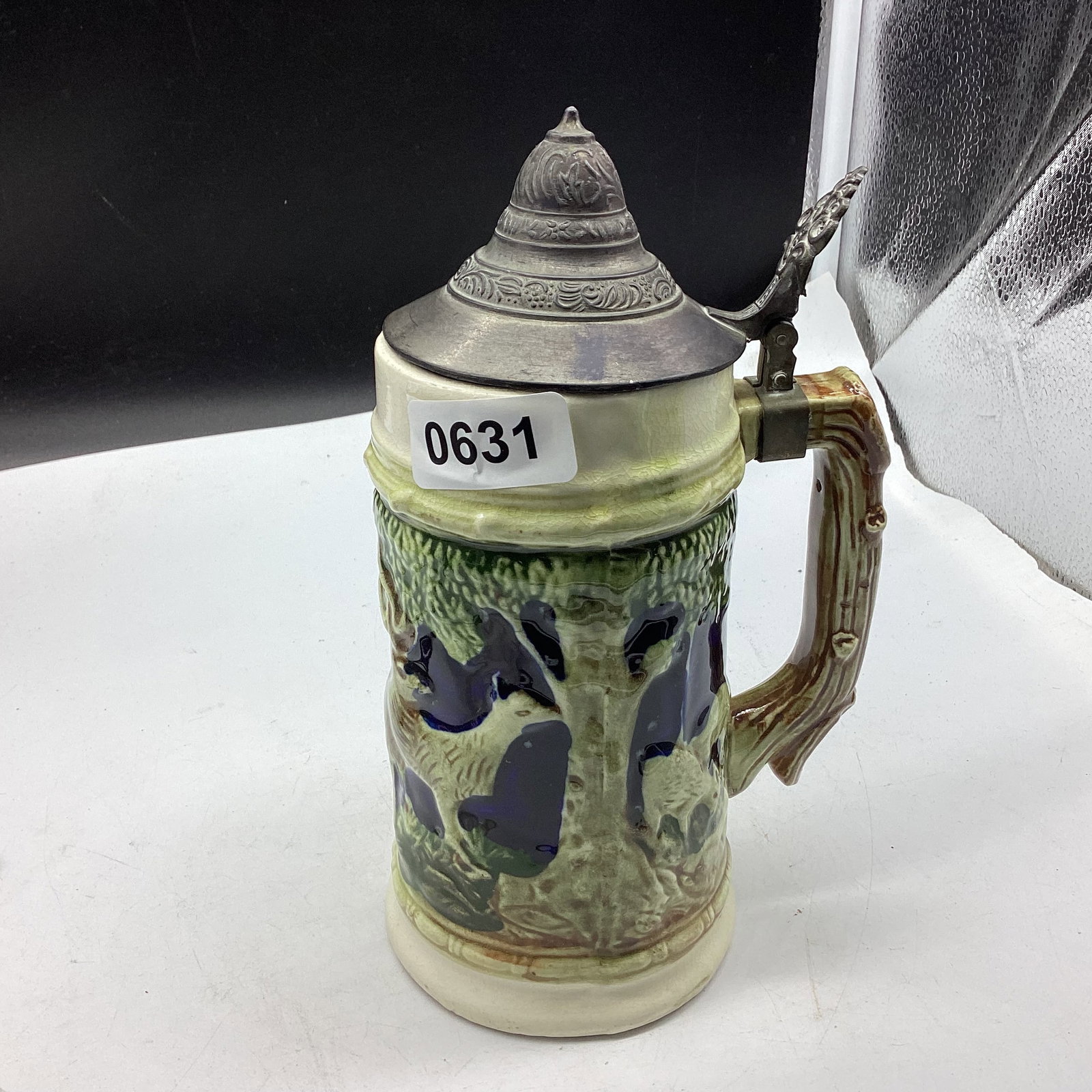 VINTAGE BEER MUG: 8 1/2" TALL GOOD SHAPE