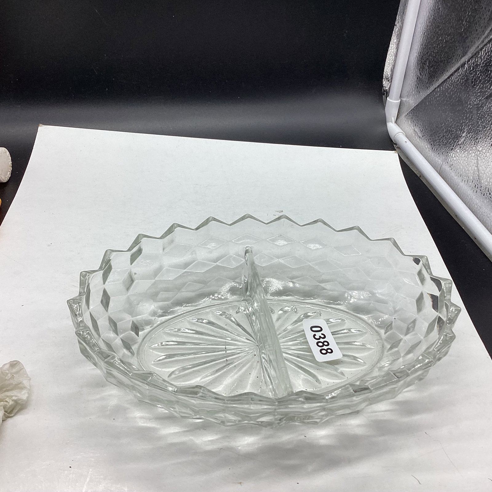 AMERICAN FOSTORIA DIVIDED OVAL VEGETABLE BOWL: 7 X 9 3/4 GOOD SHAPE