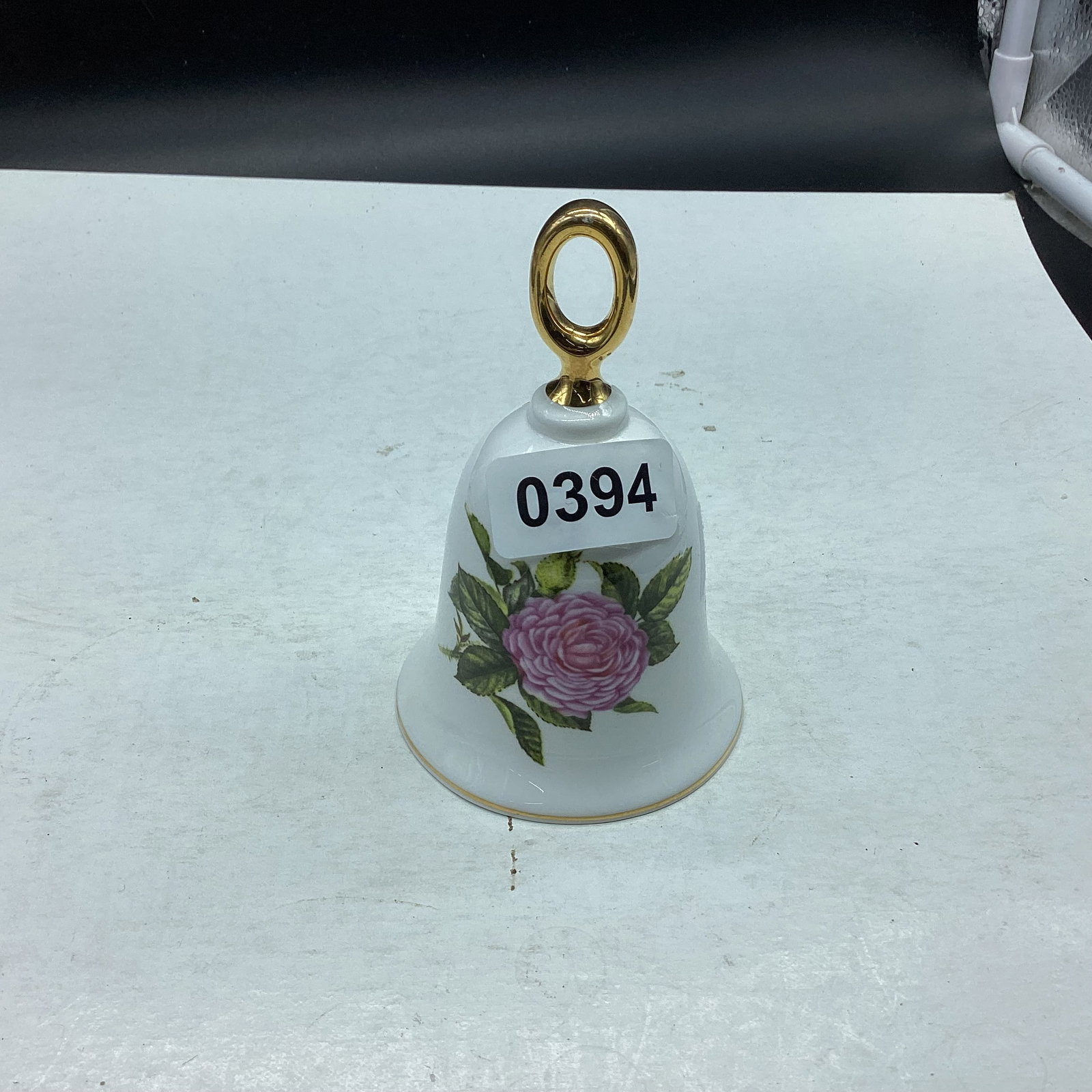 LIMITED EDITION PORCELIAN BELL MADE IN ENGLAND: 4 3/4 TALL GOOD SHAPE