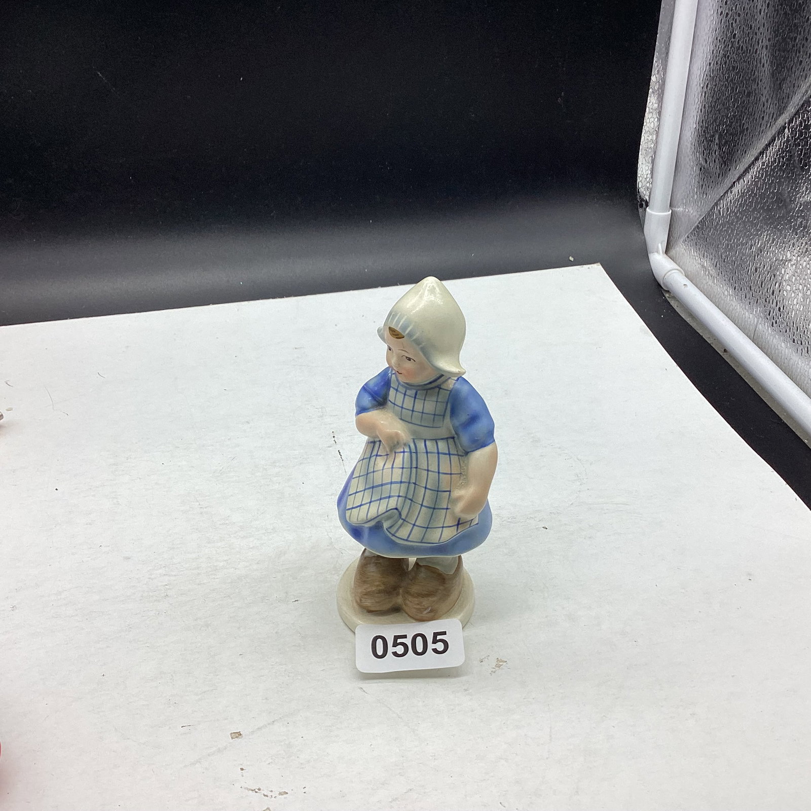PORCELIAN FIGURINE MADE IN GERMANY: 5" TALL GOOD SHAPE