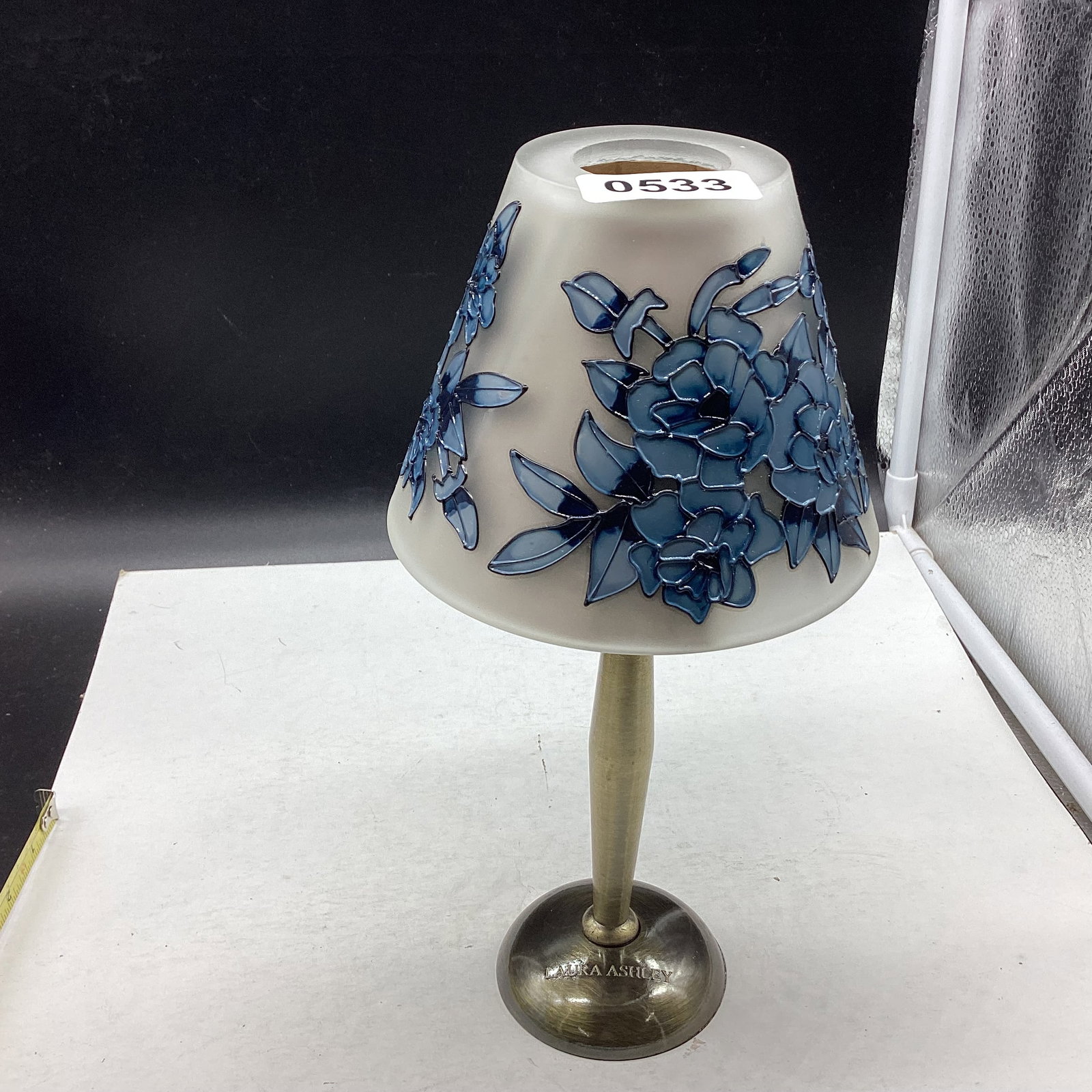 DECORATOR LAURA ASHLEY CANDLE HOLDER: 10" TALL GOOD SHAPE