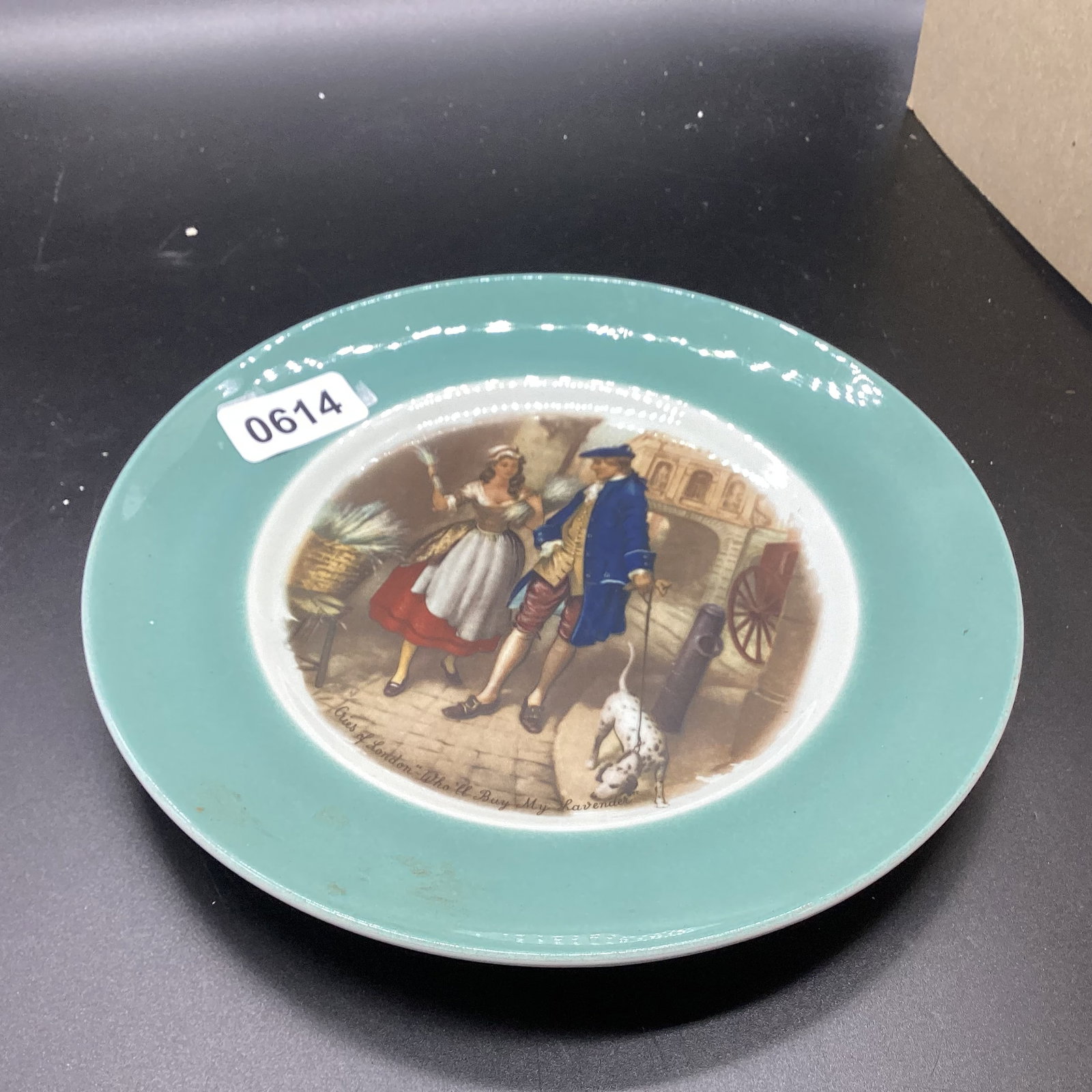 HAND PAINTED PORCELIAN PLATE: 7 3/4" W GOOD SHAPE