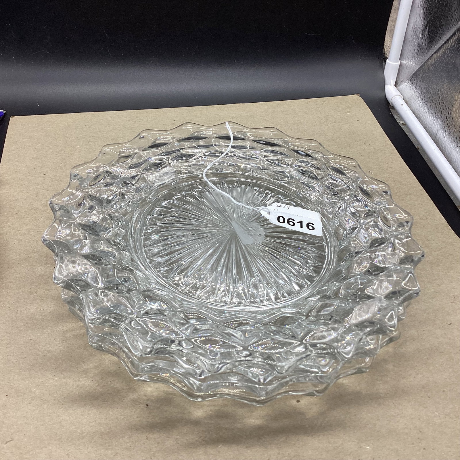 4 AMERICAN FOSTORIA DINNER PLATES: 9 3/4" W GOOD SHAPE