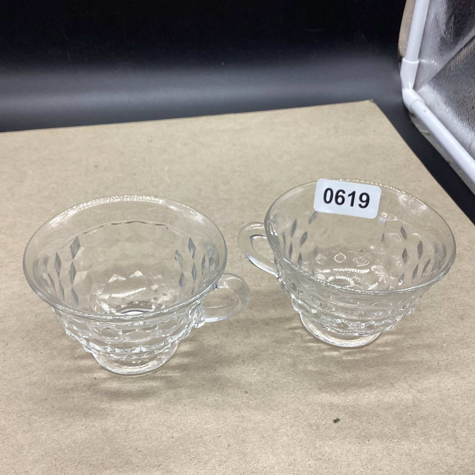 2 AMERICAN FOSTORIA CUPS: GOOD SHAPE