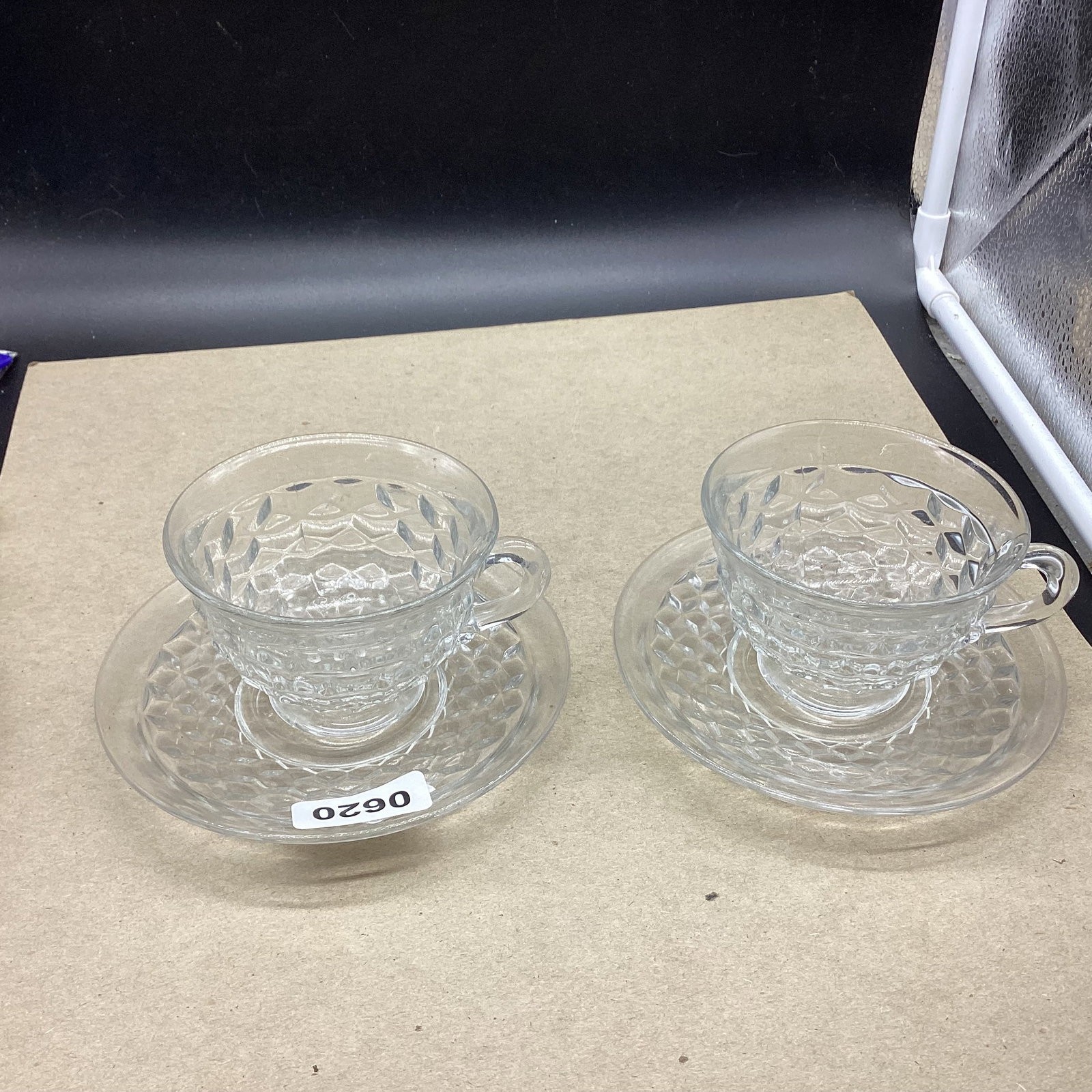 2 AMERICAN FOSTORIA CUP & SAUCERS: GOOD SHAPE