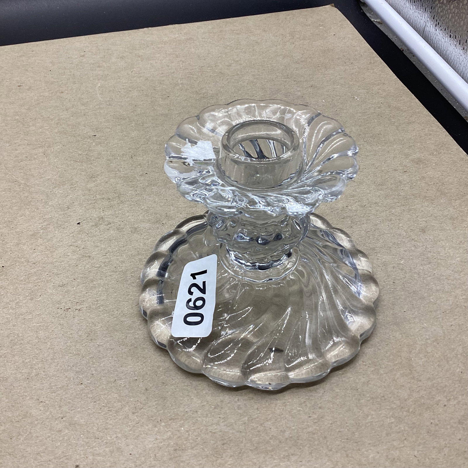 FOSTORIA COLONY CANDLE HOLDER: 3 1/2" TALL GOOD SHAPE