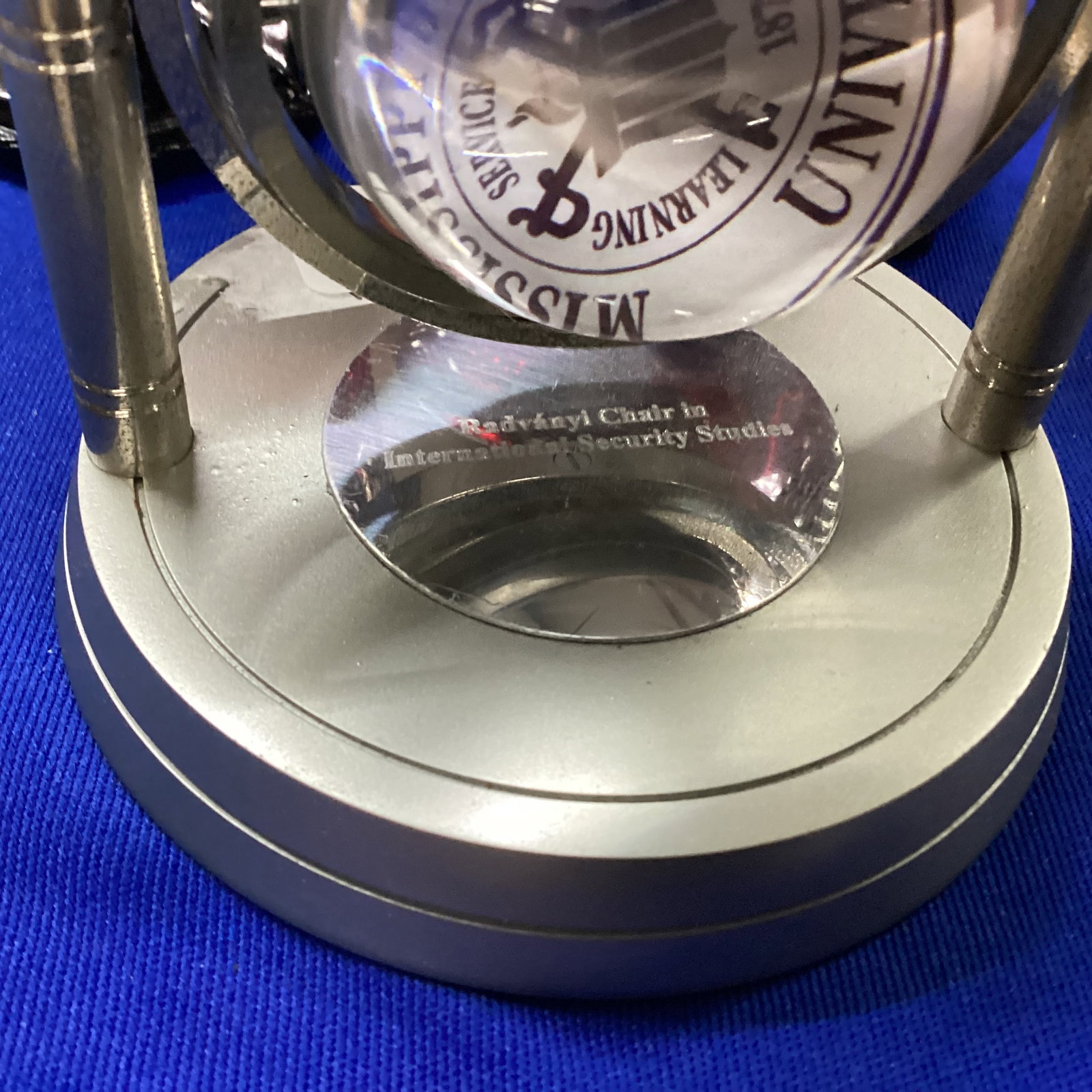 CELESTIAL SILVER QUARTZ DESK CLOCK W/MSU LOGO - 3