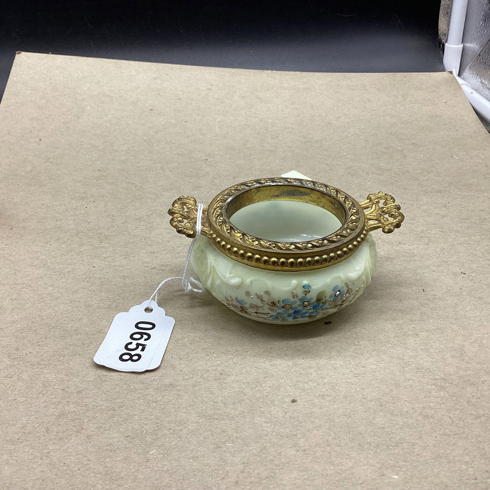 VINTAGE WAVE CREST PIN DISH: 1 3/4 X 3 GOOD SHAPE