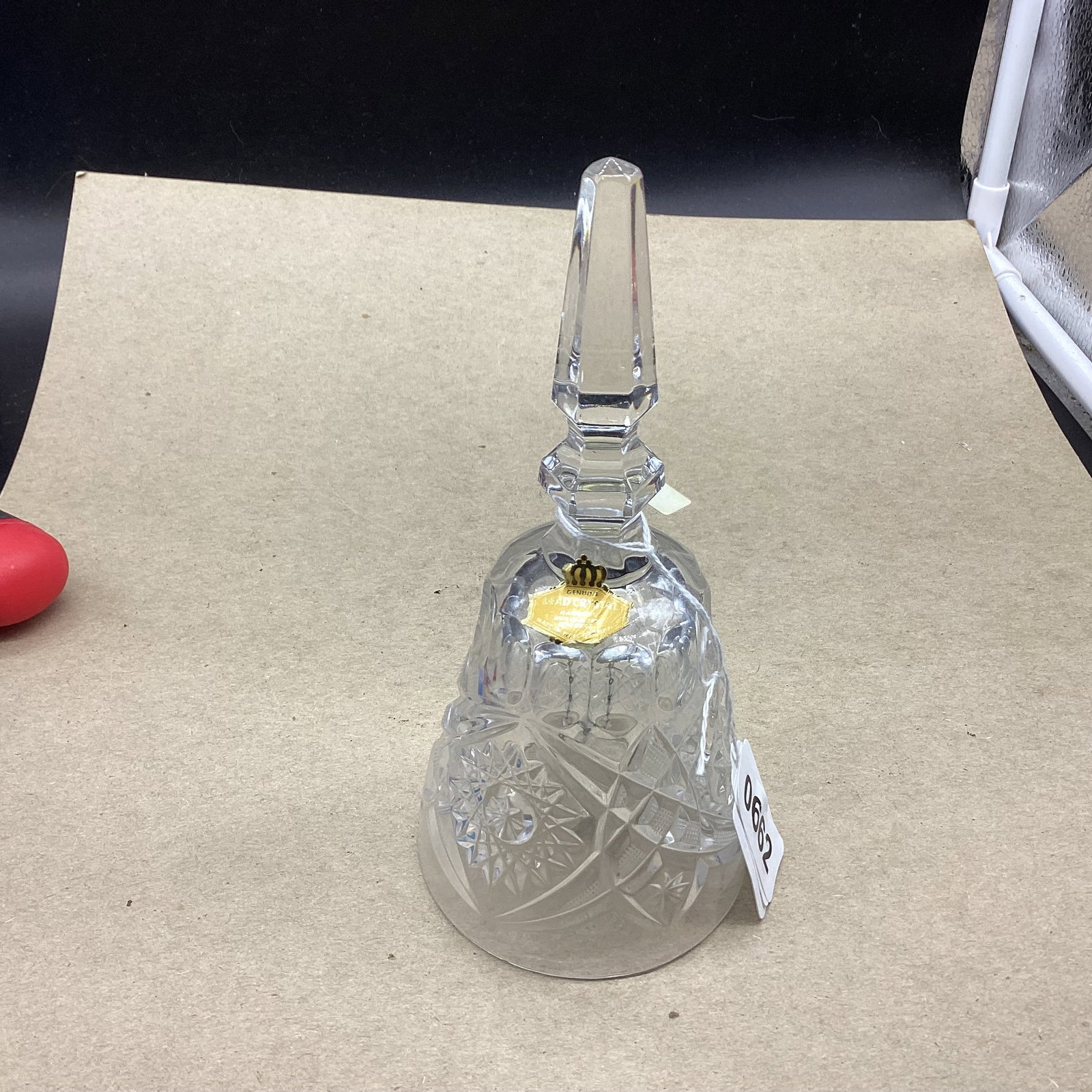 LEAD CRYSTAL BELL: 7" TALL GOOD SHAPE