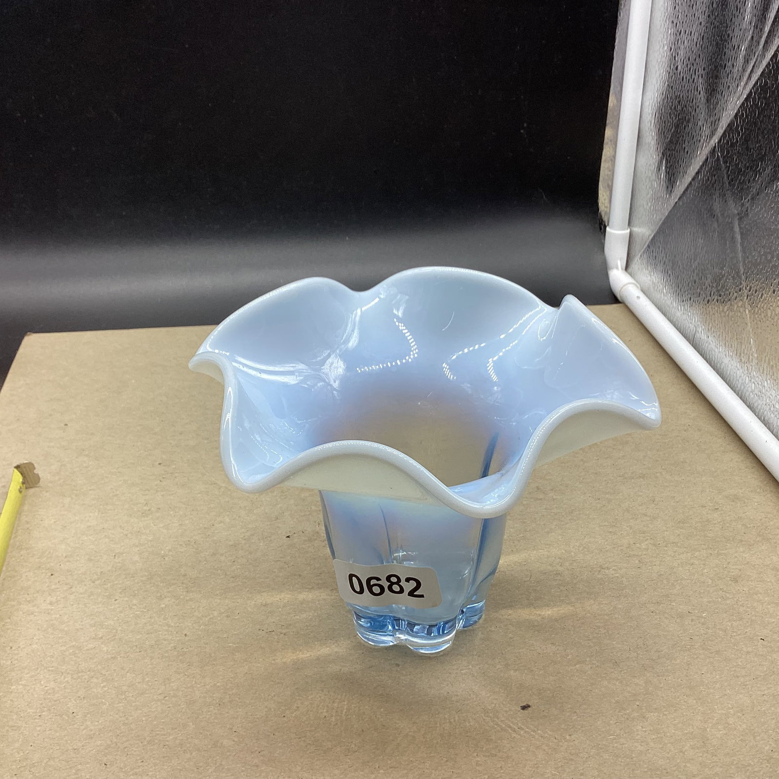 DUNCAN & MILLER CANTERBURY BLUE OPALESCANT VASE (1 of 1)