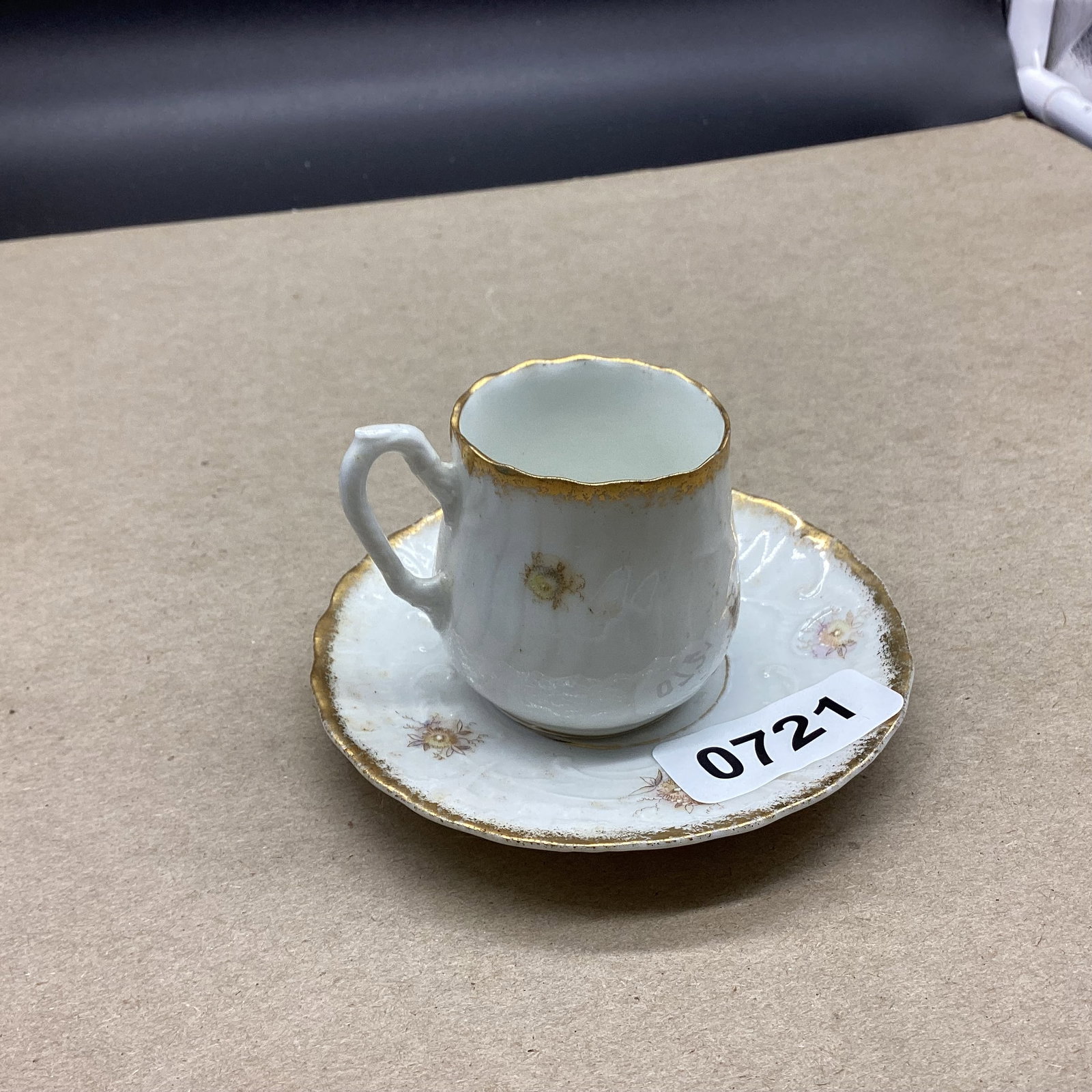PORCELIAN DEMITASSIE CUP & SAUCER GERMANY: GOOD SHAPE