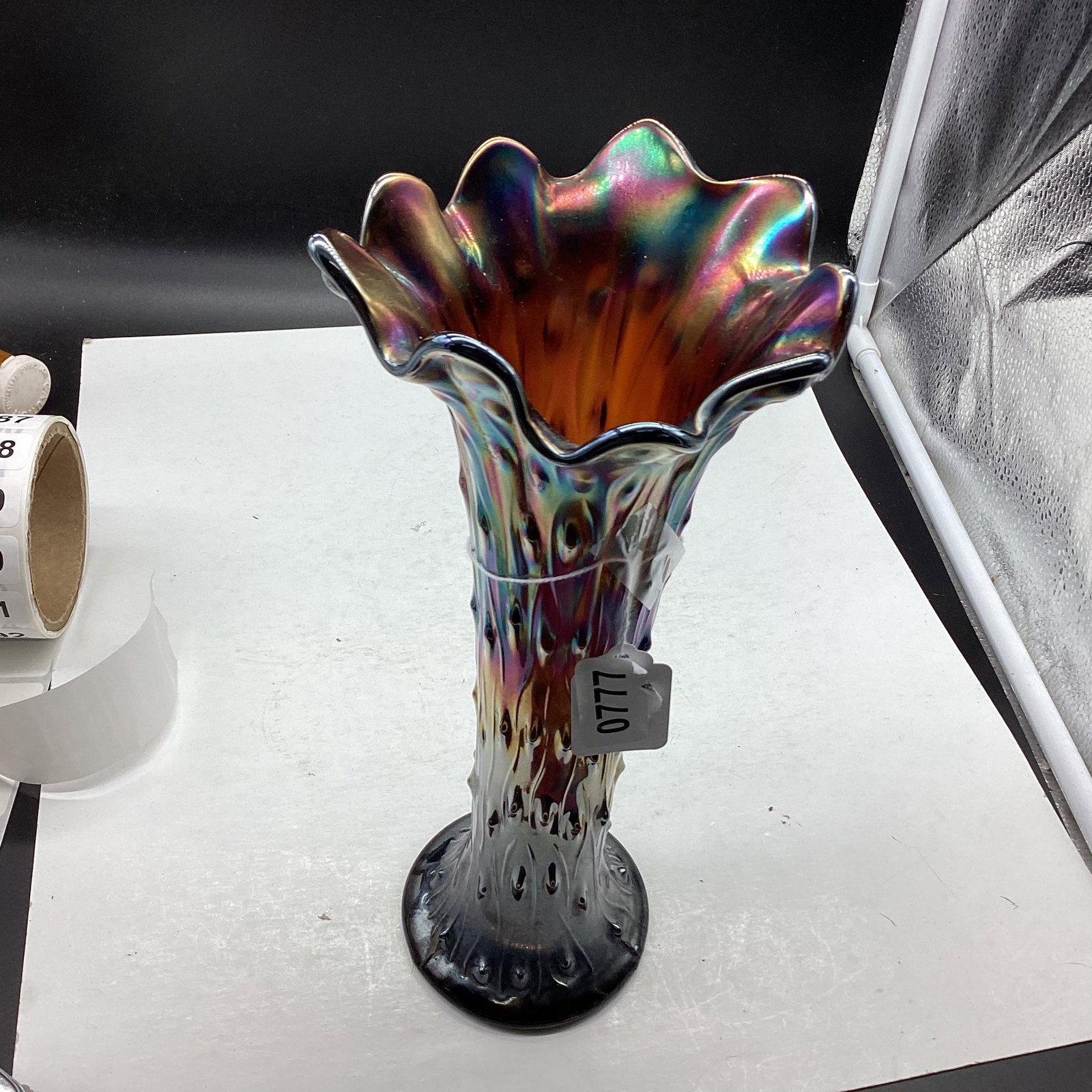 NORTHWOOD TREE TRUNK PATTERN VASE: 11" TALL GOOD SHAPE