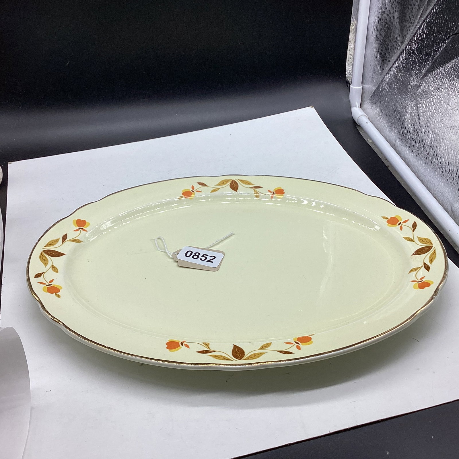 HALL AUTUMN LEAF JEWEL T PLATTER: 10 X 13 1/2 GOOD SHAPE