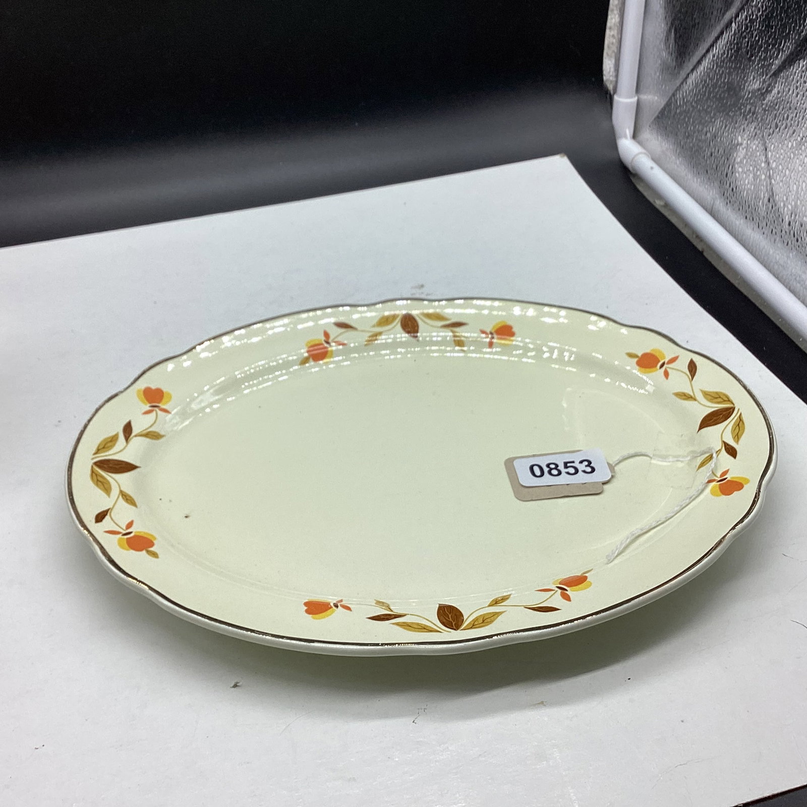 HALL AUTUMN LEAF JEWEL T PLATTER: 8 3/4 X 11 3/4 GOOD SHAPE