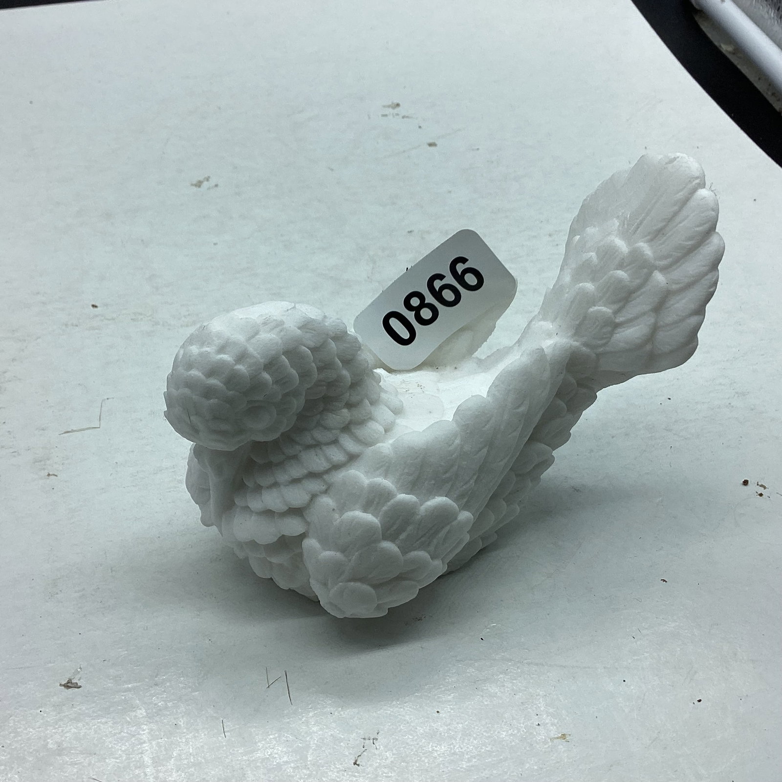 WHITE DOVE BIRD MADE IN ITALY: 3 1/2 X 4 1/2 GOOD SHAPE