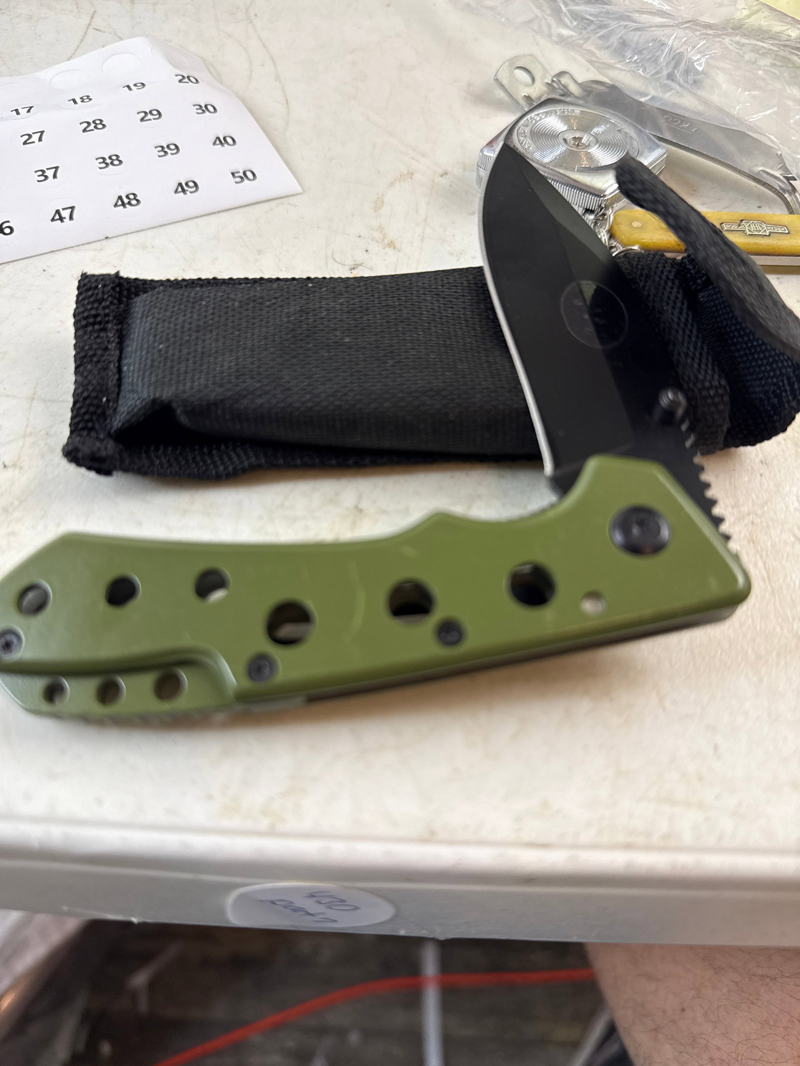 Frost cutlery od green flipper: Never used or carried