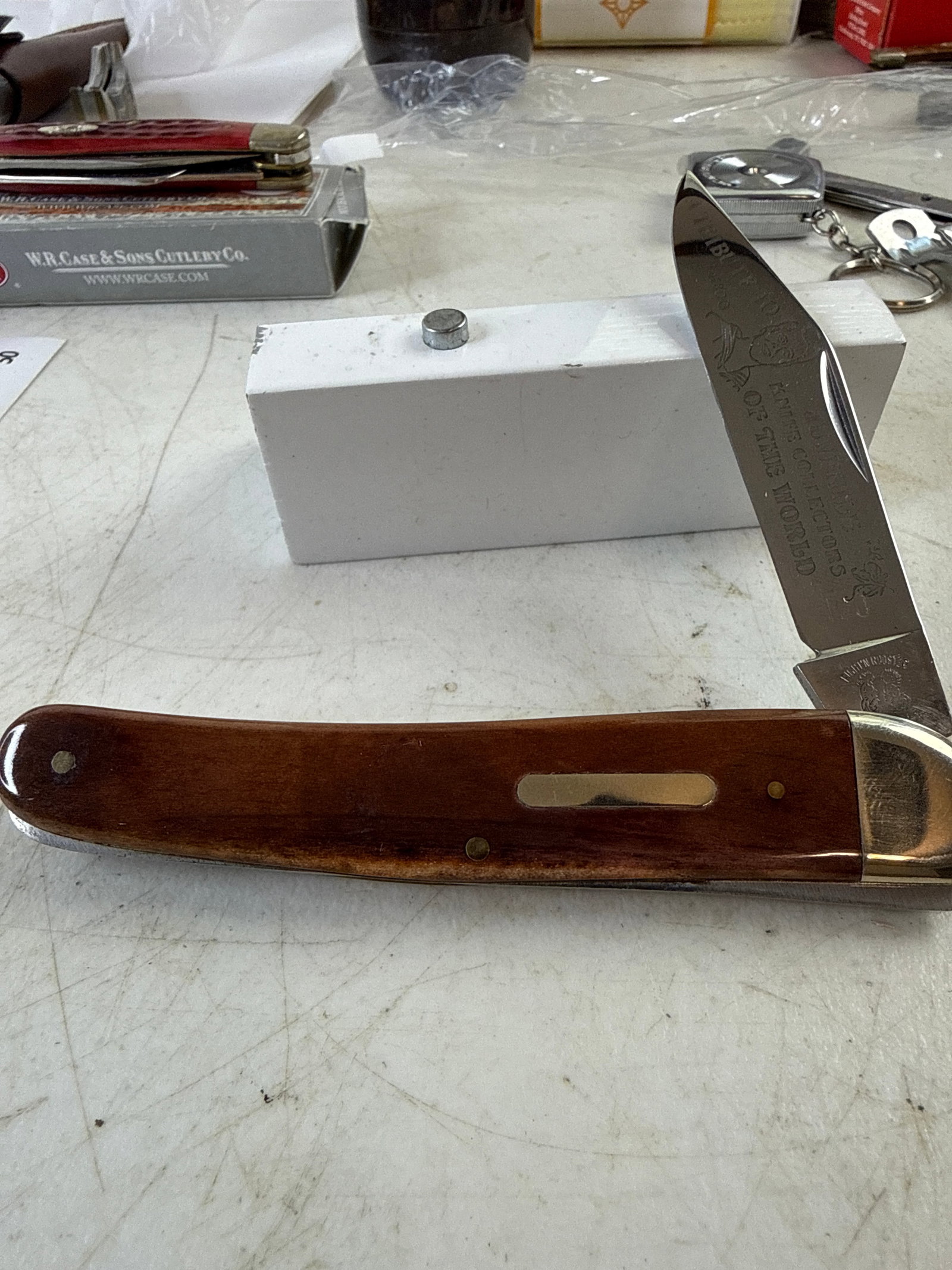 Frank Buster Cutlery fighting rooster, juvenile knife, one of 300 number 100: Never used or carried does have a small pin line on backside as pictured super nice hard to find Knife