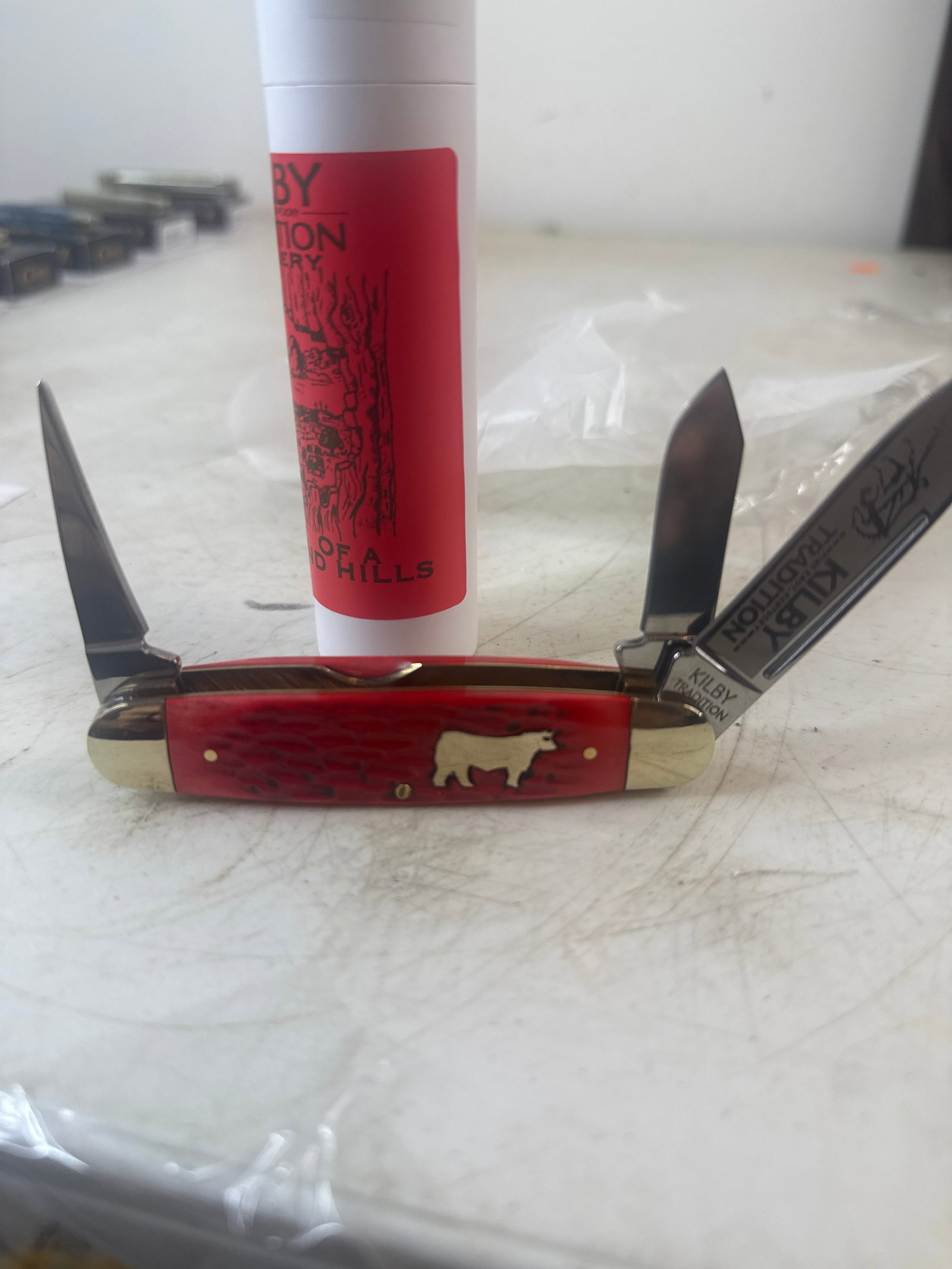 Kilby traditions cattle of a thousand hills cattle knife red bone: Made in usa pine not ky great cattleman’s knife with punch blade