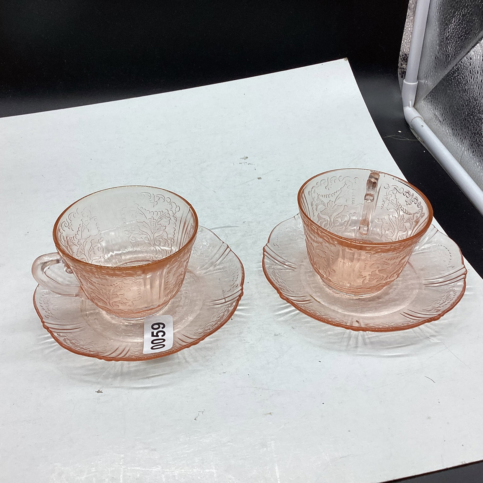 2 DEPRESSION AMERICAN SWEETHEART CUP & SAUCERS: GOOD SHAPE