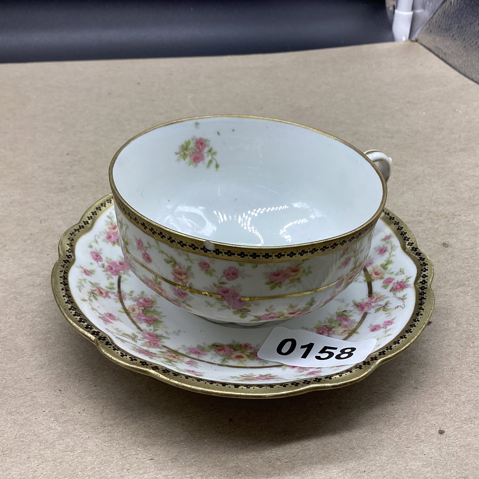 PORCELIAN CUP & SAUCER HAND PAINTED (1 of 2)