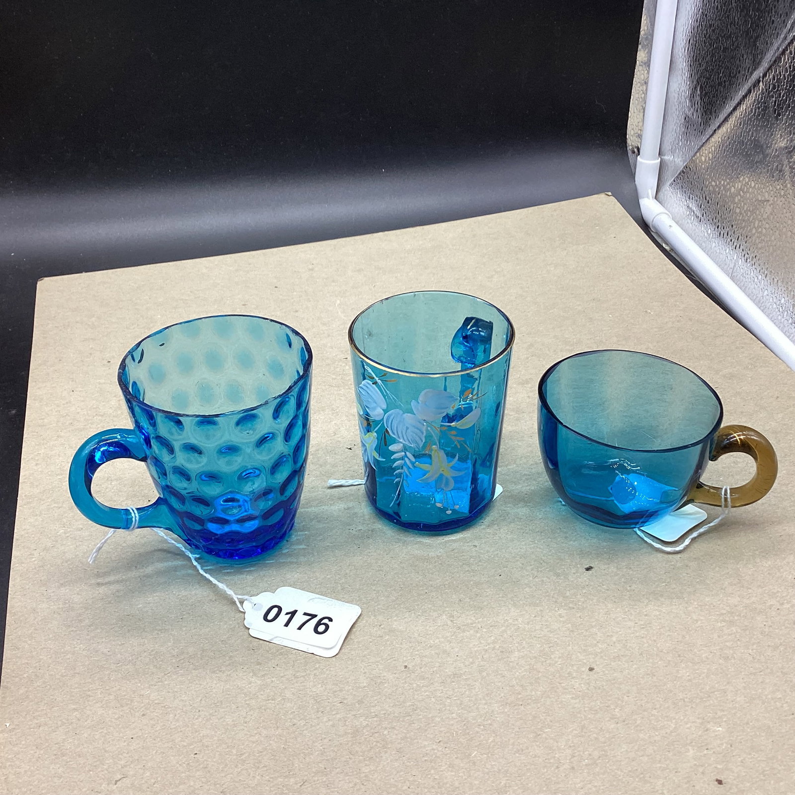 3 PCS. COBALT BLUE ITEMS: GOOD SHAPE