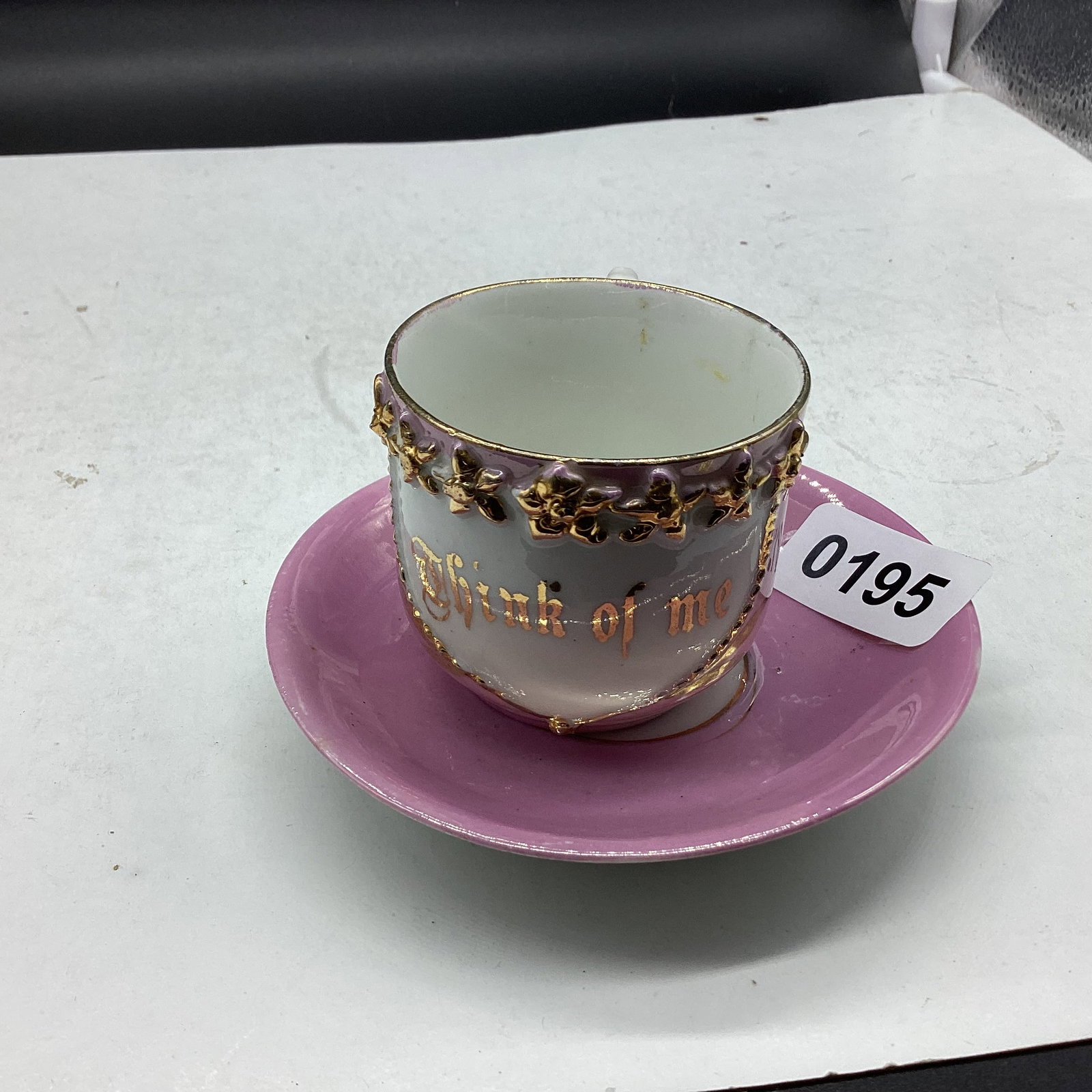 DEMITASSIE PORCELIAN CUP & SAUCER: GOOD SHAPE