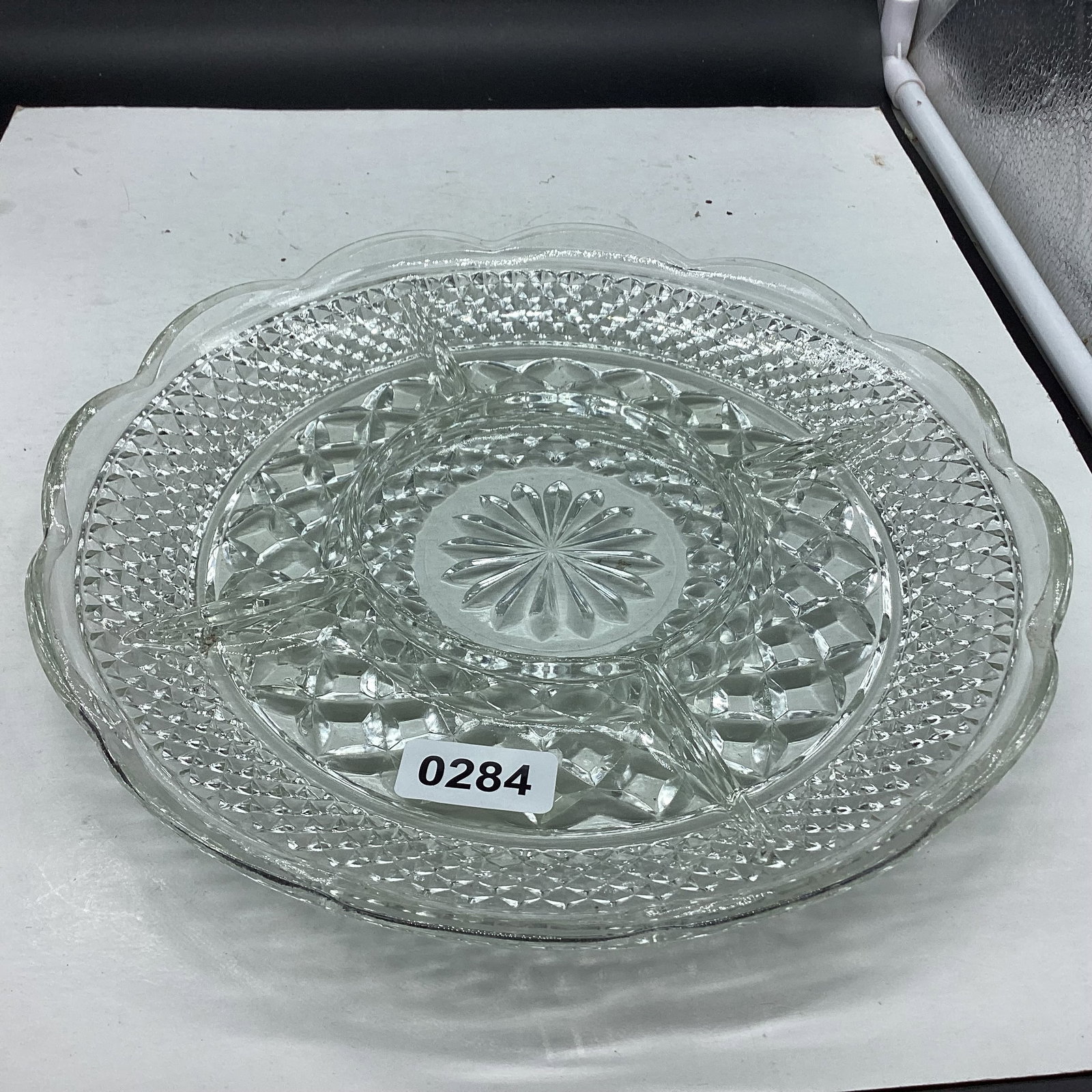 WEXFORD 5 PART DIVIDED RELISH DISH: 10 3/4" GOOD SHAPE