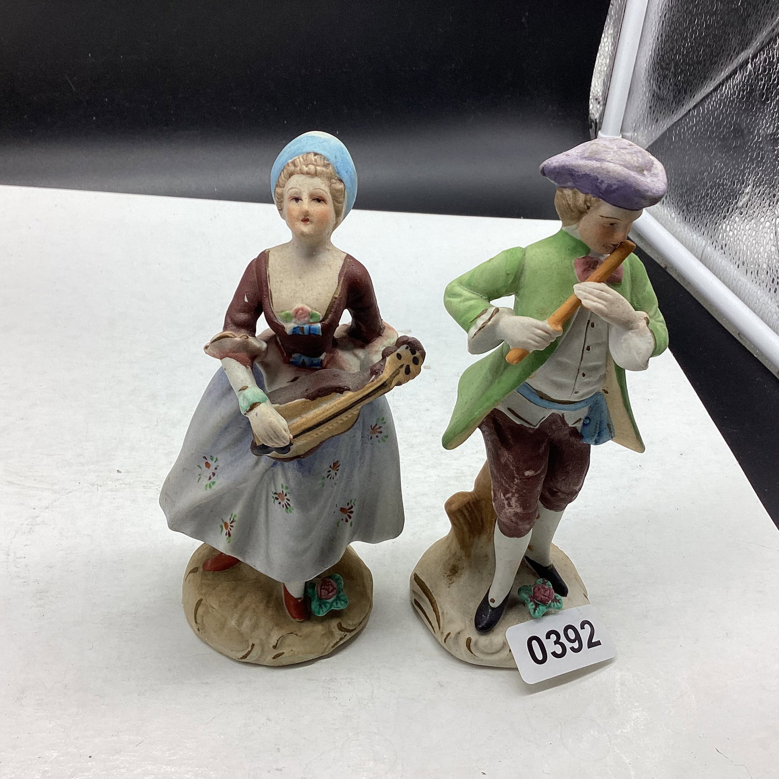 PAIR OCCUPIED JAPAN FIGURINES: 6 3/4" TALL GOOD SHAPE