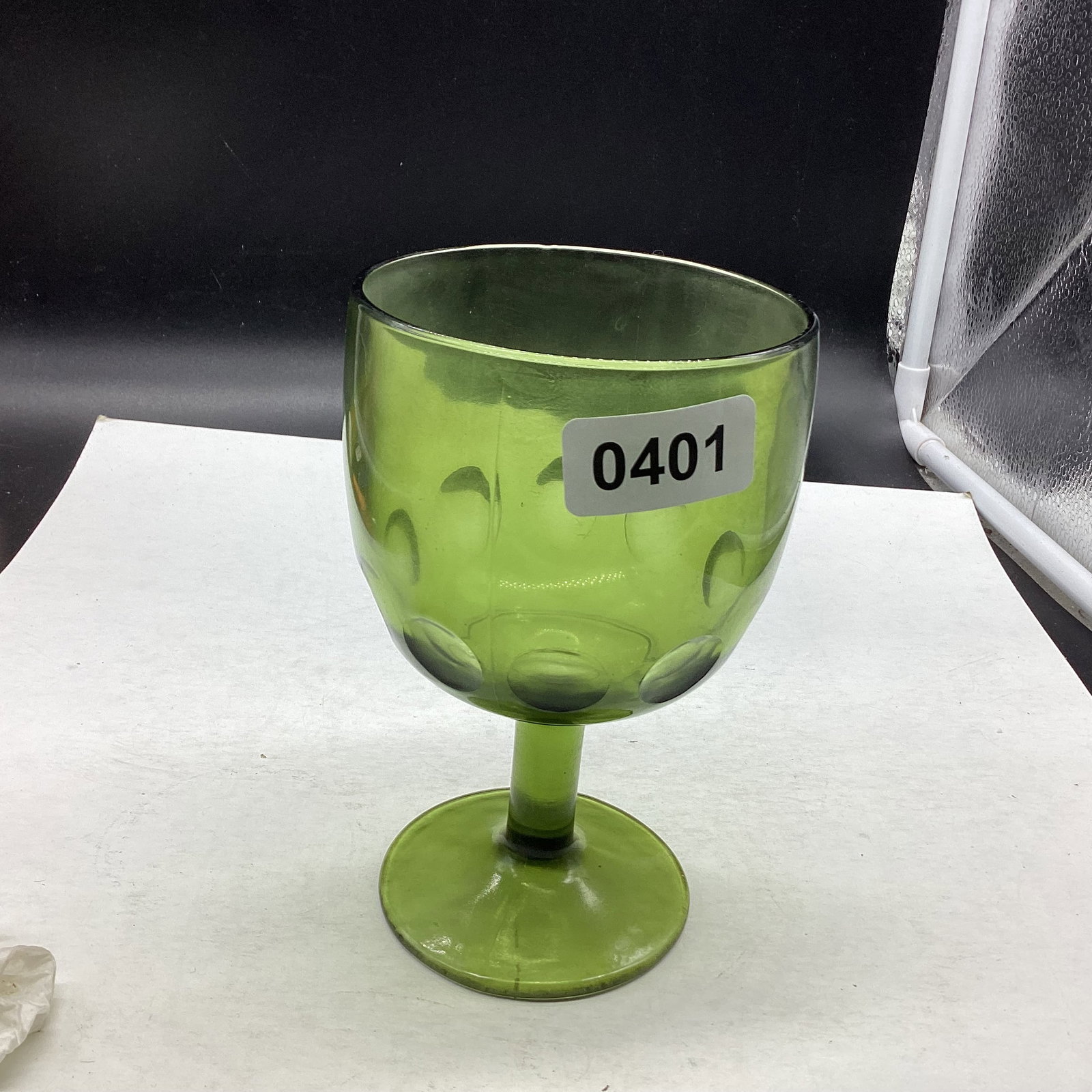 VINTAGE BUTTER MILK GOBLET: 6" TALL GOOD SHAPE